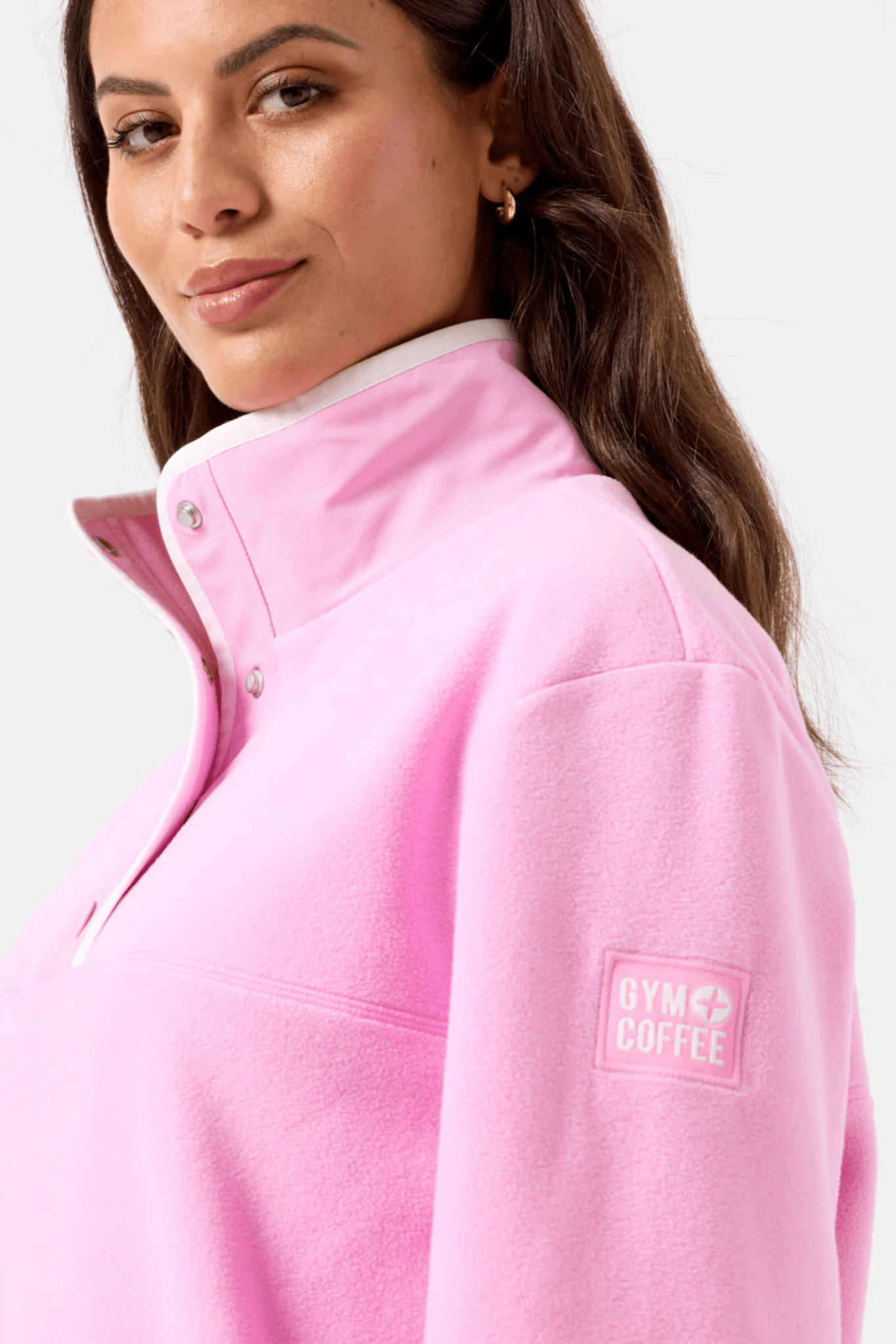 Gym+Coffee Half Snap Polar Fleece (unisex size) - Cotton Candy - Dotique - Gym+Coffee