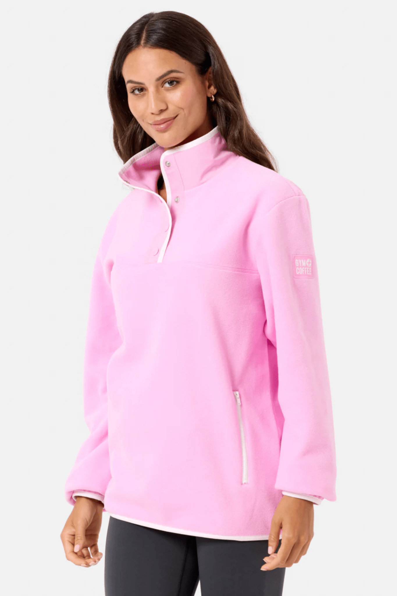 Gym+Coffee Half Snap Polar Fleece (unisex size) - Cotton Candy - Dotique - Gym+Coffee