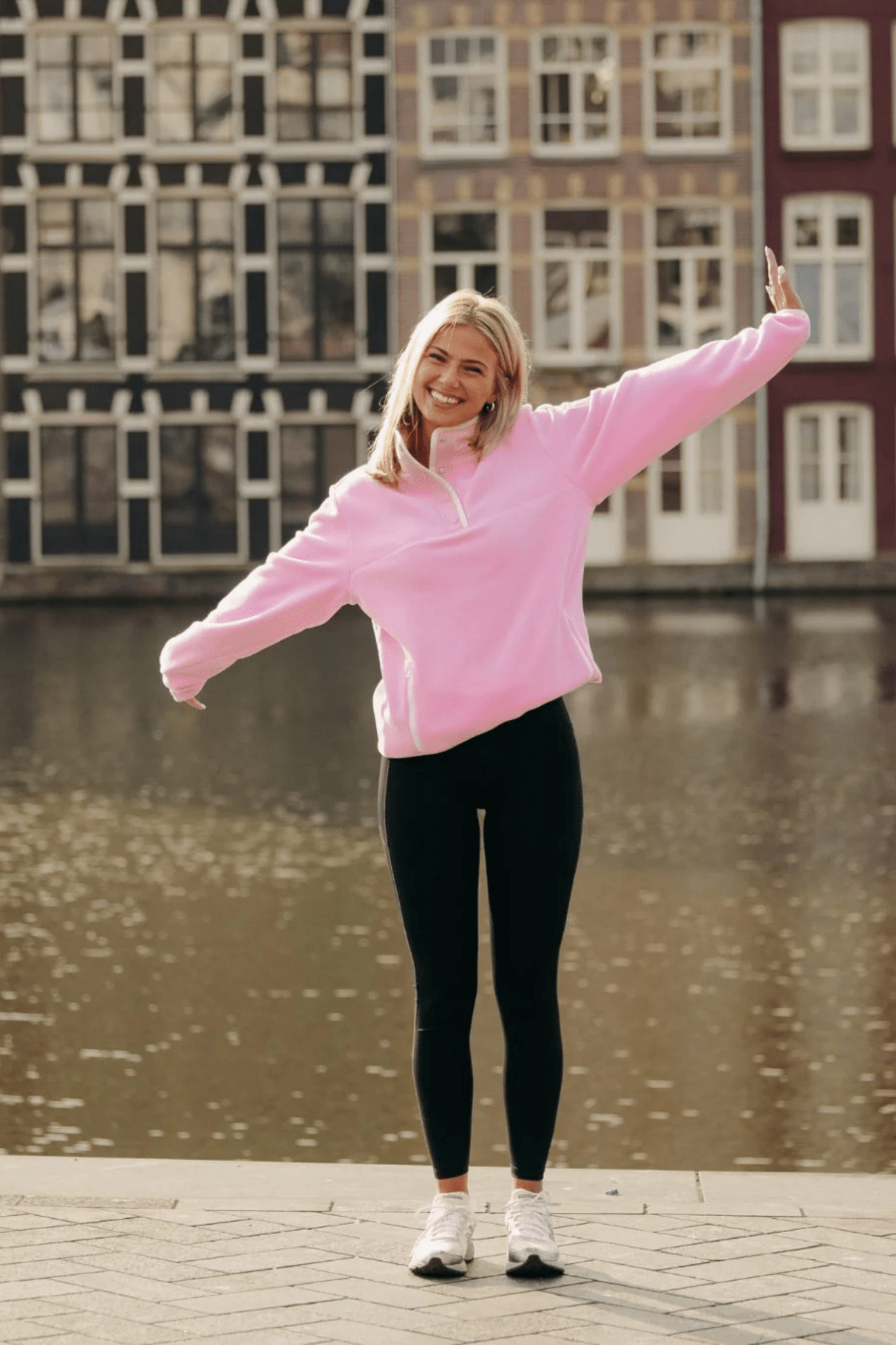 Gym+Coffee Half Snap Polar Fleece (unisex size) - Cotton Candy - Dotique - Gym+Coffee