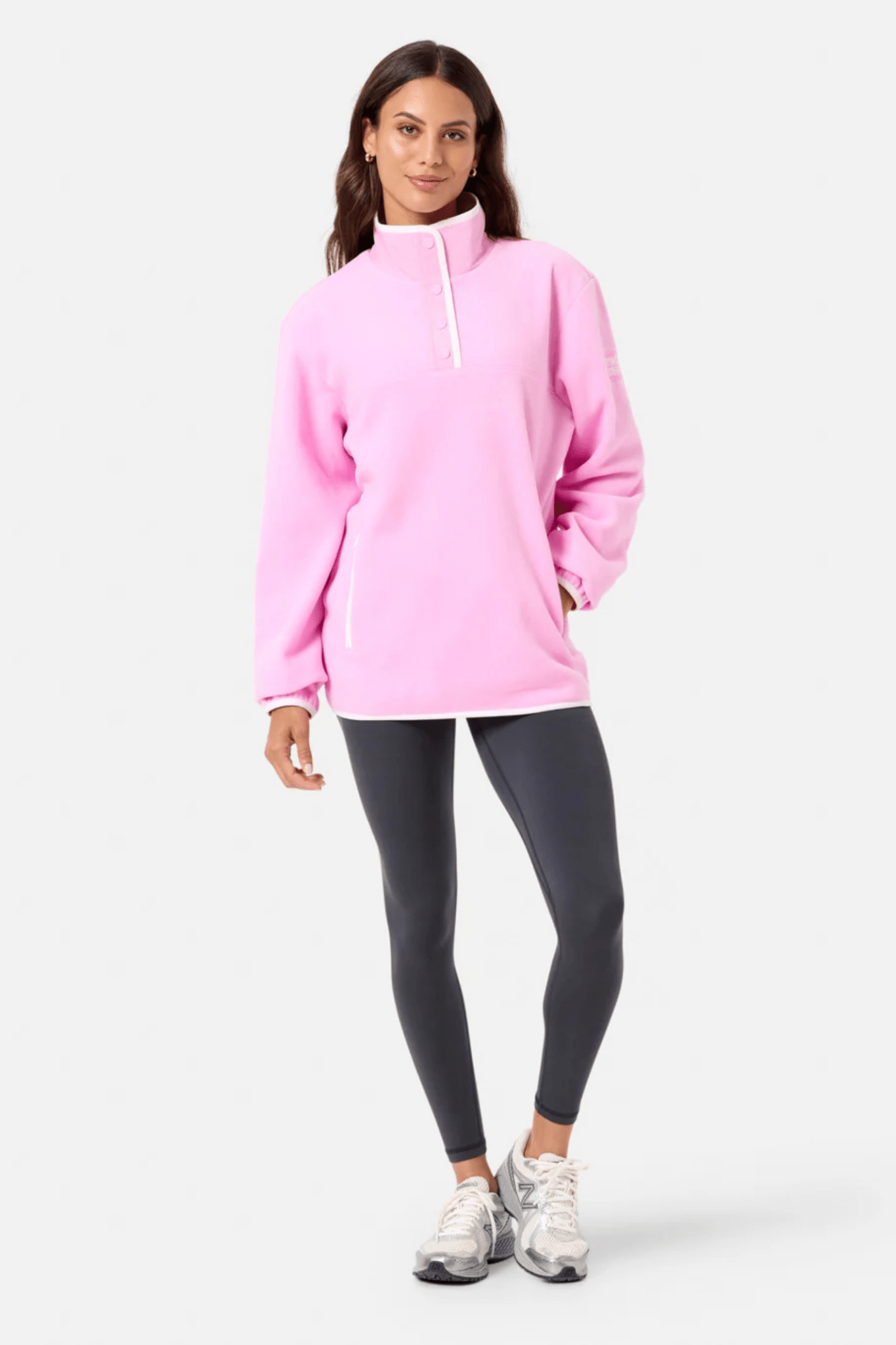 Gym+Coffee Half Snap Polar Fleece (unisex size) - Cotton Candy - Dotique - Gym+Coffee