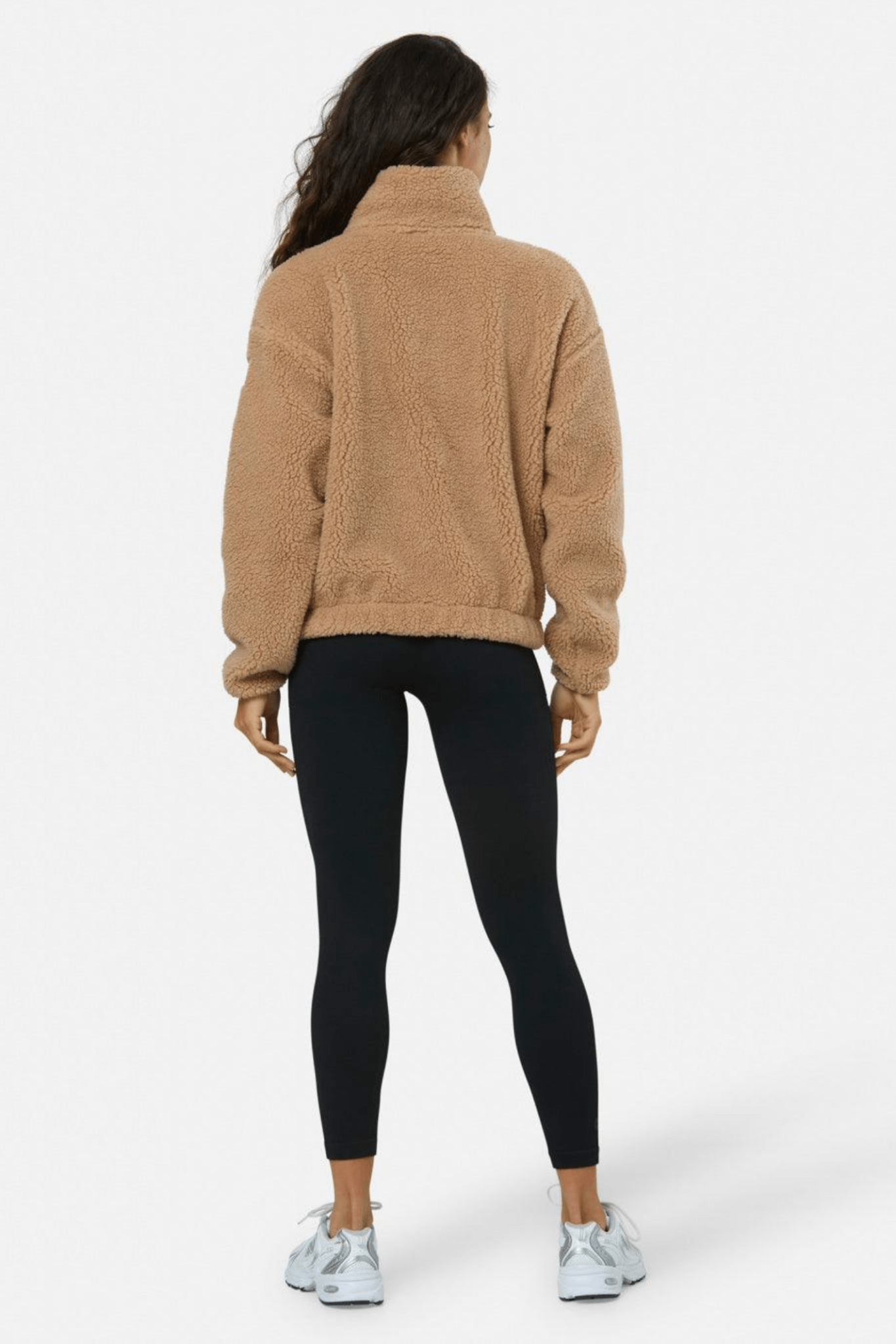 Gym+Coffee Industry Fleece High Collar Jacket (w) - Sandstone - Dotique - Gym+Coffee