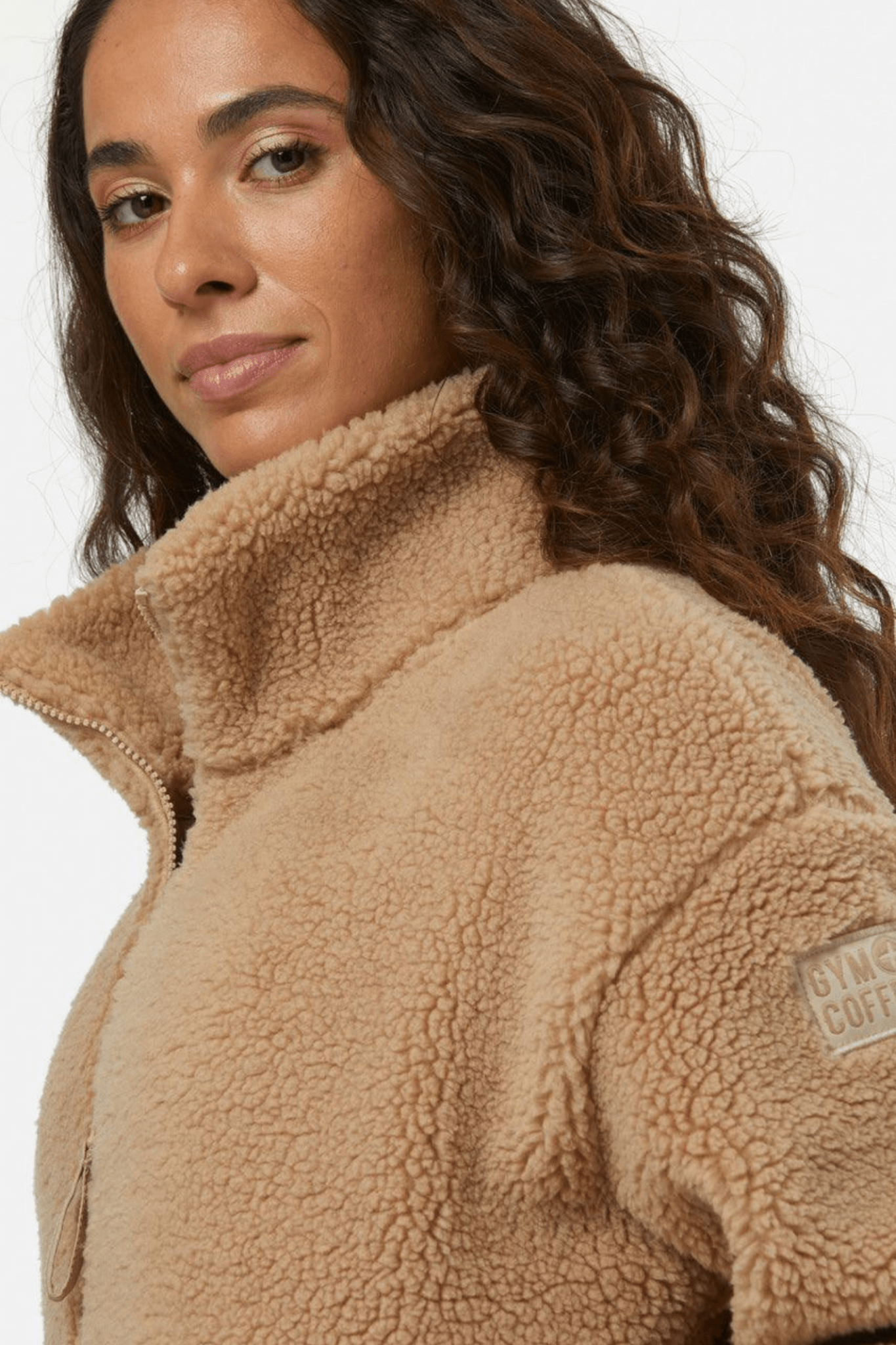 Gym+Coffee Industry Fleece High Collar Jacket (w) - Sandstone - Dotique - Gym+Coffee