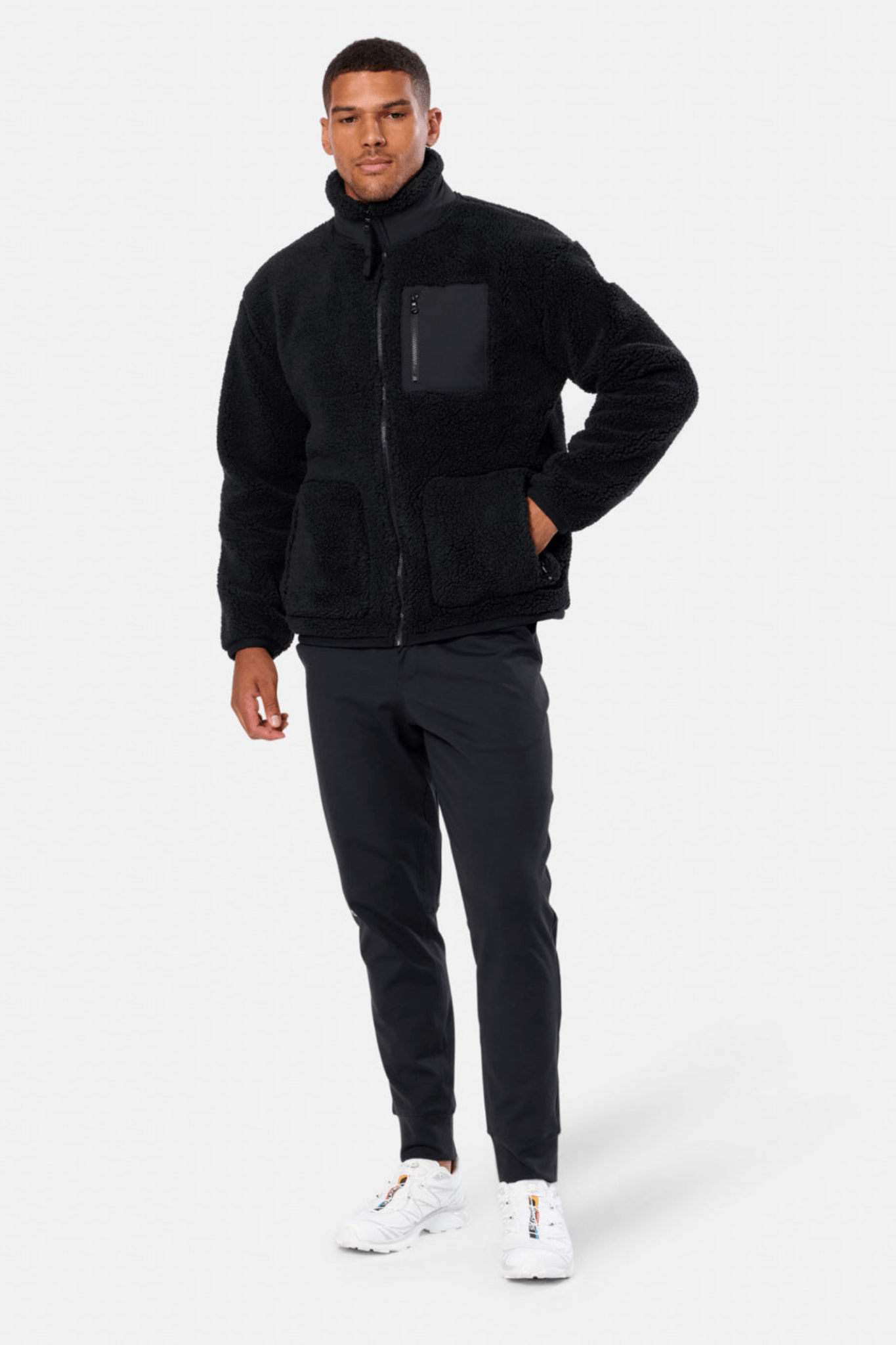 Gym+Coffee Industry Fleece Jacket (unisex) - Black - Dotique - Gym+Coffee