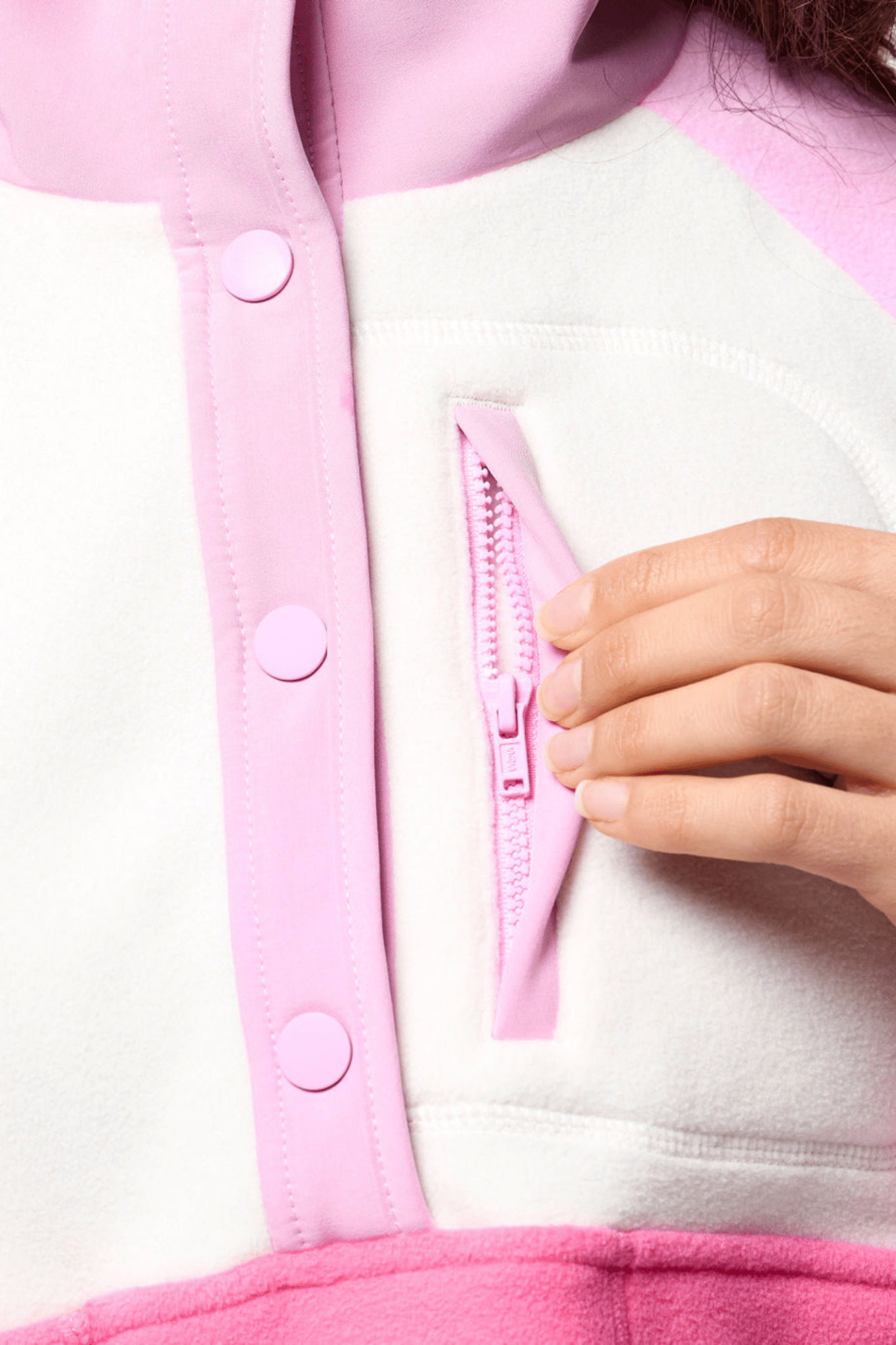 Gym+Coffee Snap Polar Fleece - Cotton Candy - Dotique - Gym+Coffee