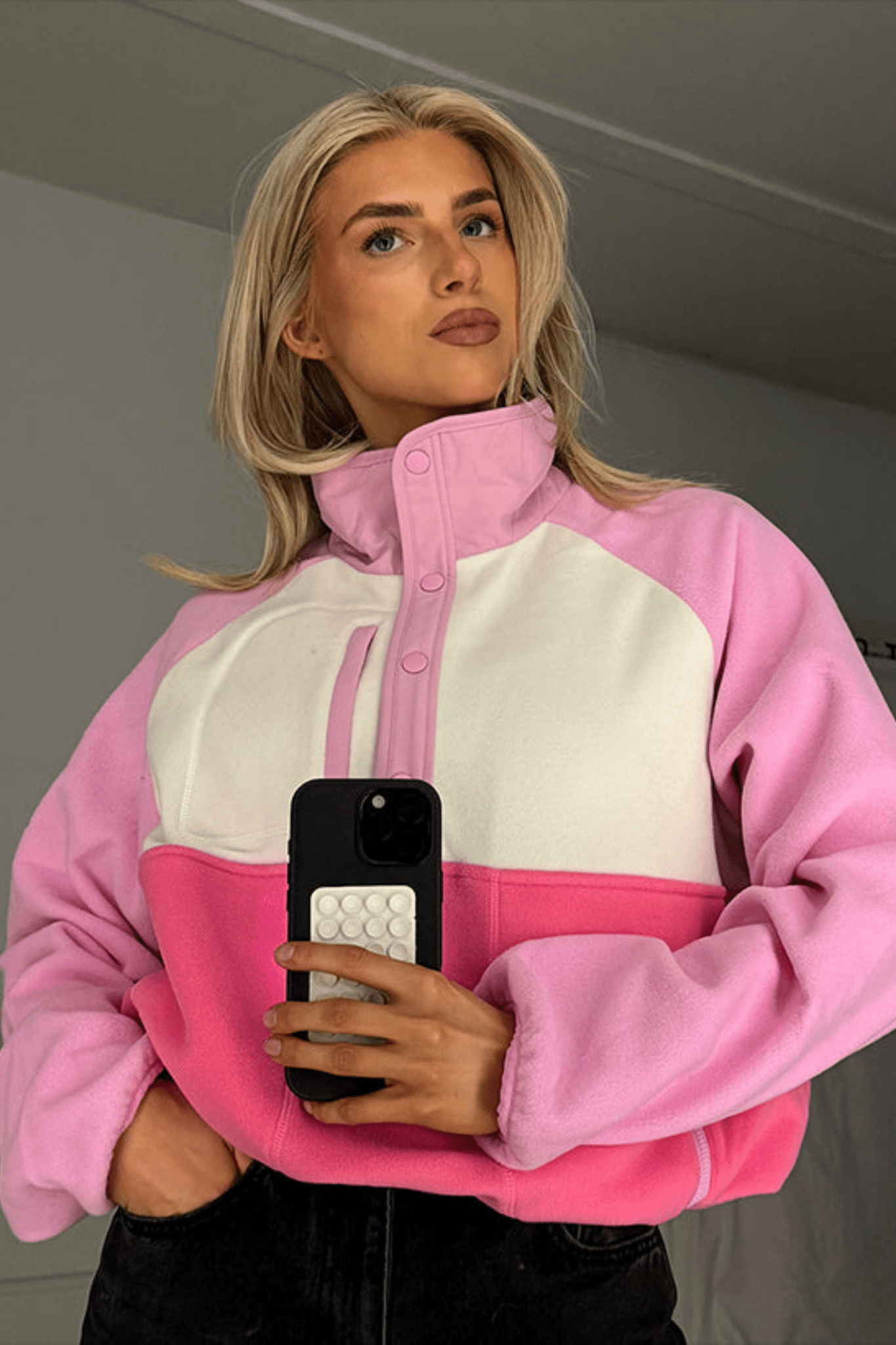 Gym+Coffee Snap Polar Fleece - Cotton Candy - Dotique - Gym+Coffee