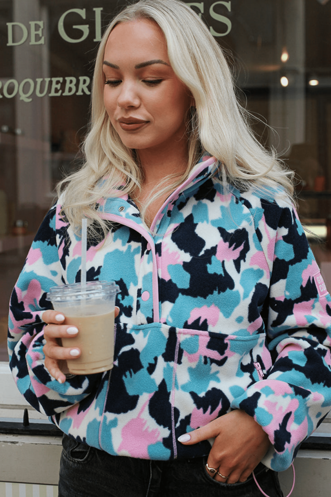 Gym+Coffee Snap Polar Fleece Light Pop Print - Dotique - Gym+Coffee