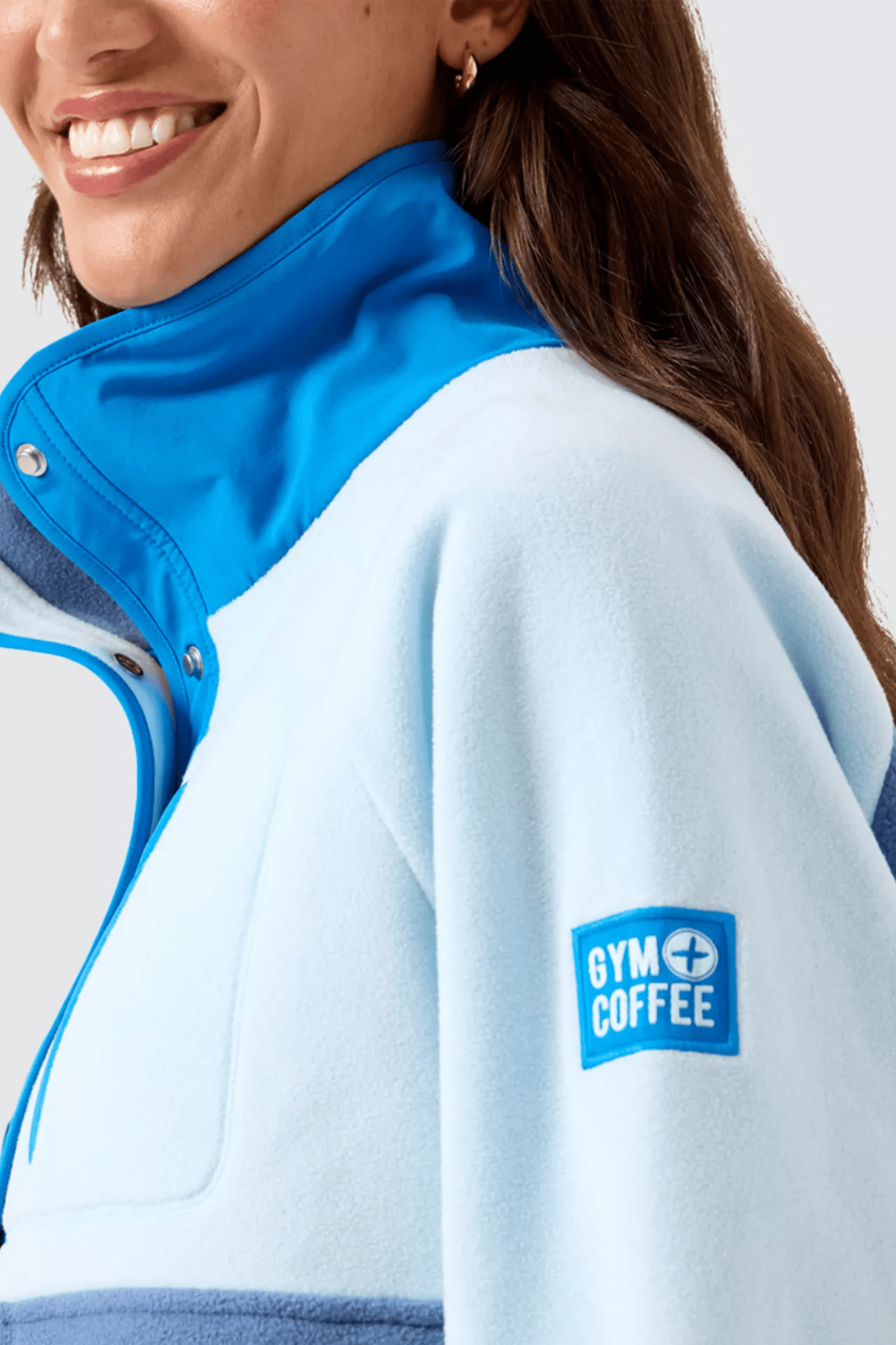 Gym+Coffee Snap Polar Fleece - Oasis Blue - Dotique - Gym+Coffee