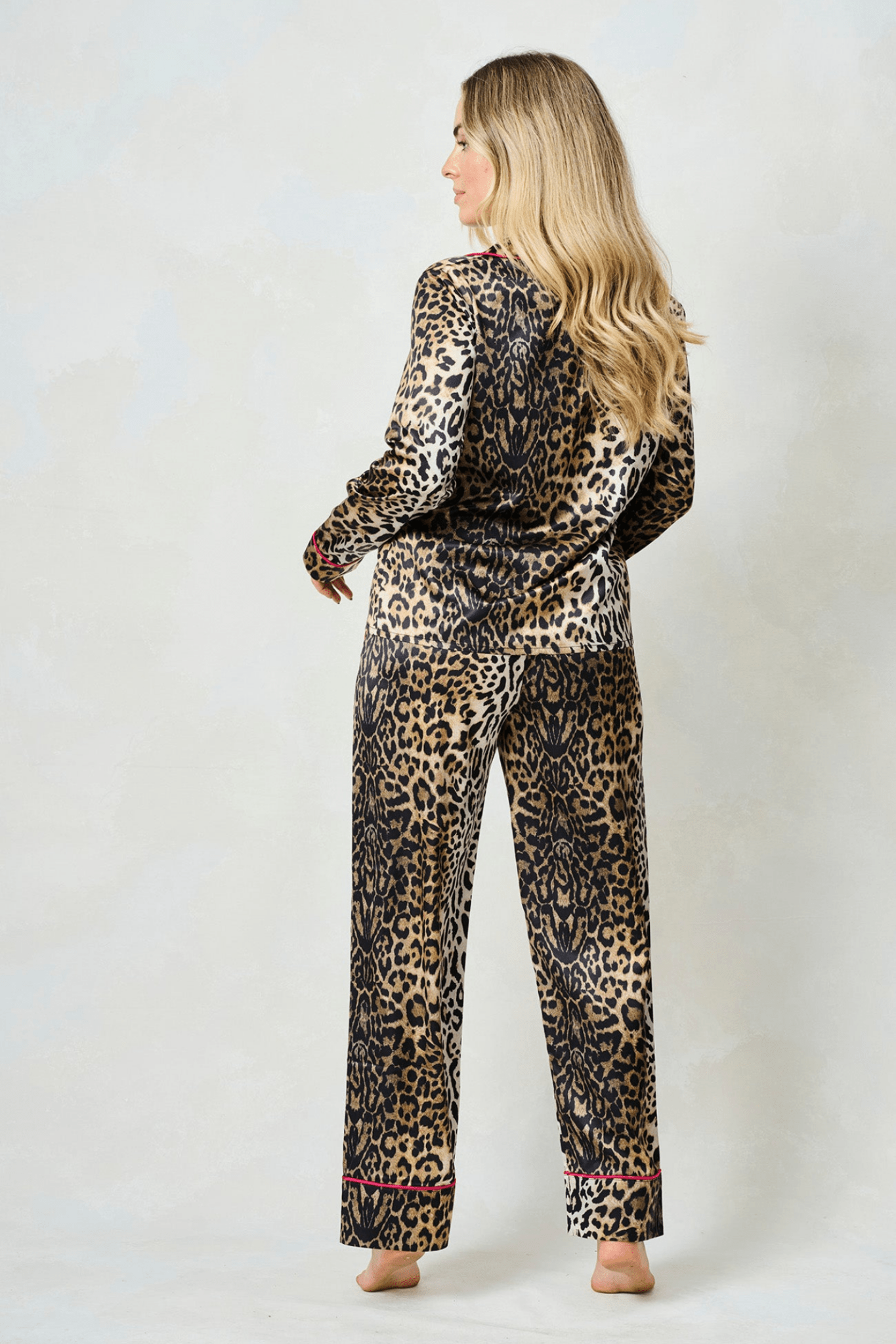 Hope and Ivy 9105S Sindy Satin Print Pyjamas with Matching Fabric Bag - Dotique - Hope and Ivy