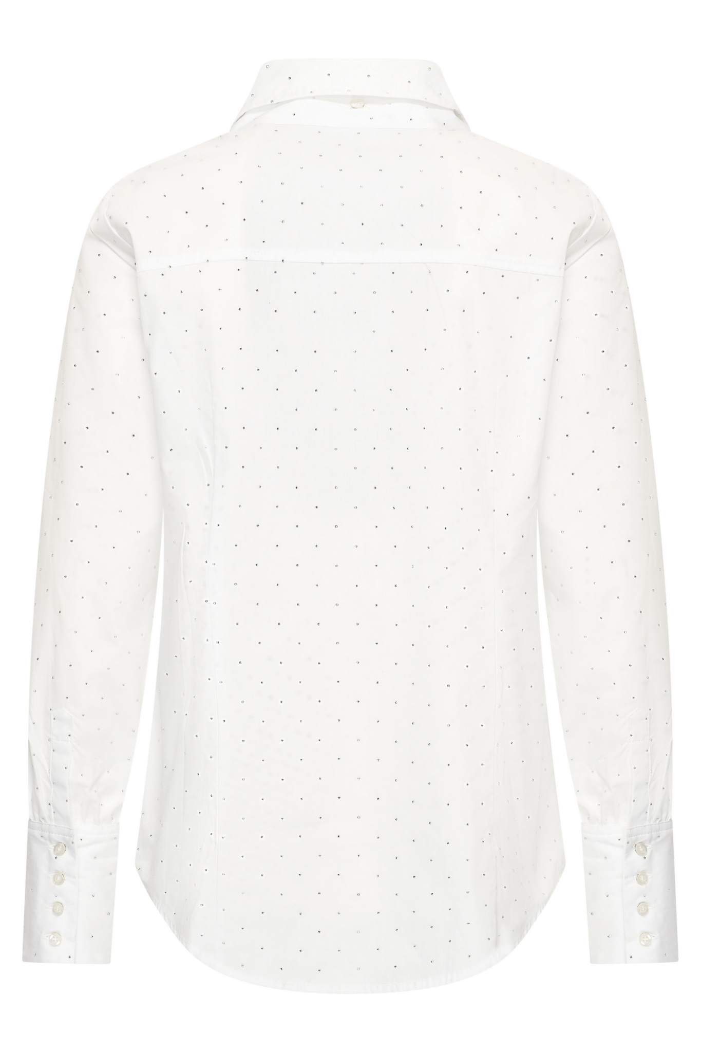 White HV Society blouse with dotted detail and bow tie neck – Dotique
