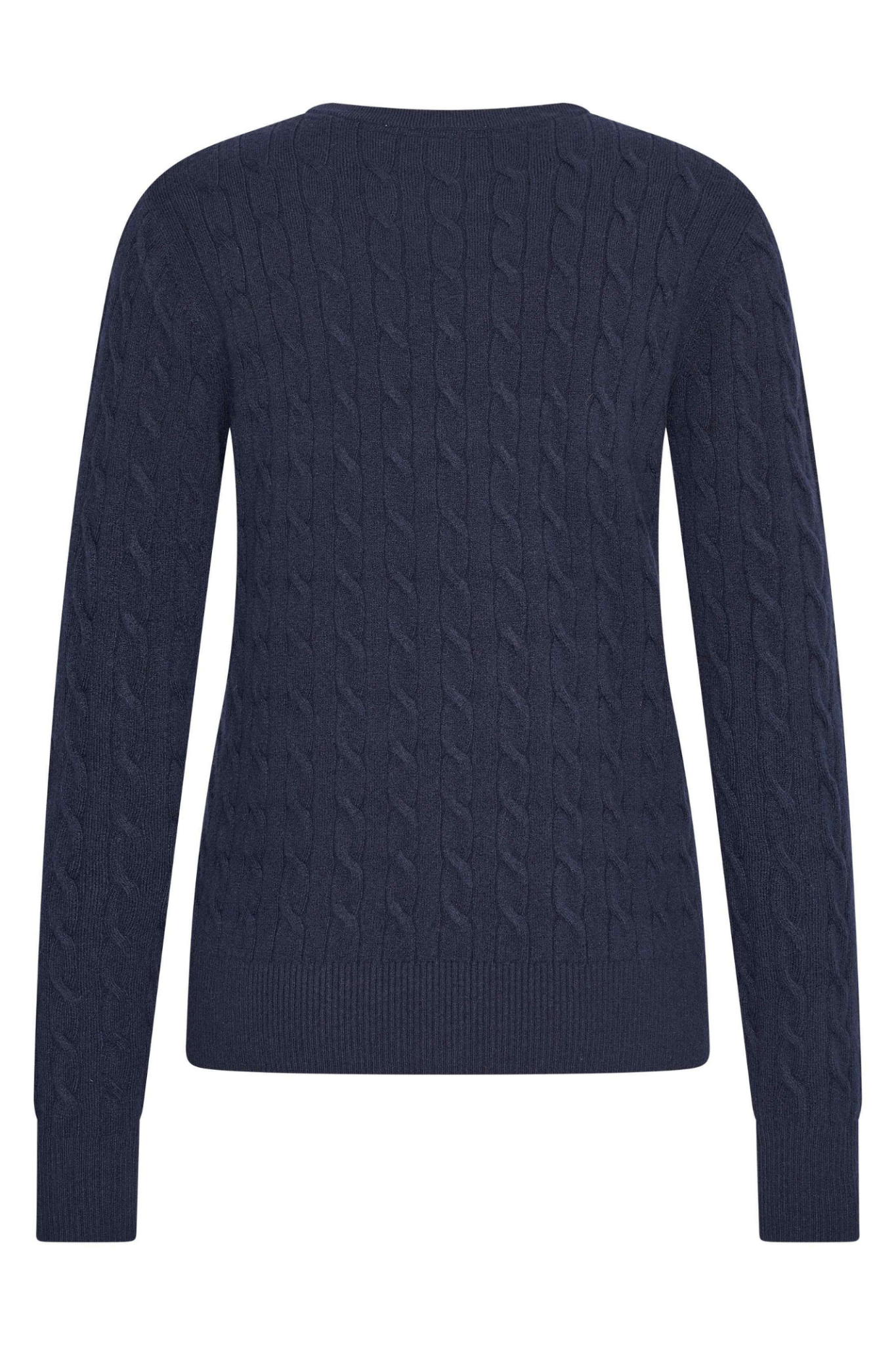 Dotique HV Society navy cable knit jumper with V-neck