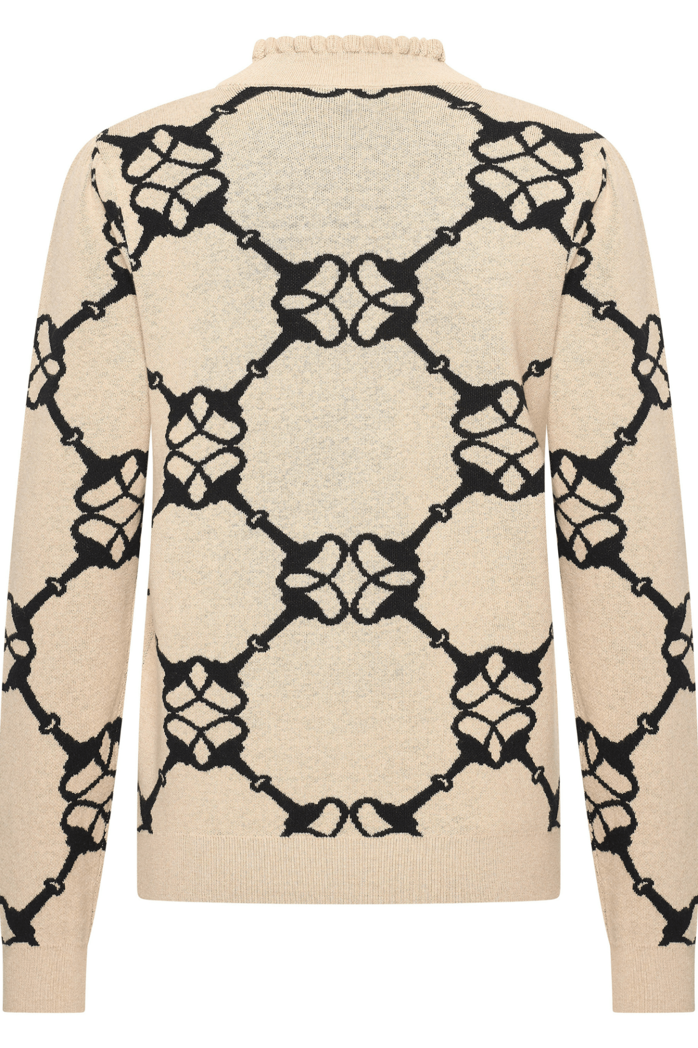 HV Society kit beige jumper with large black equestrian bit chain print – Dotique