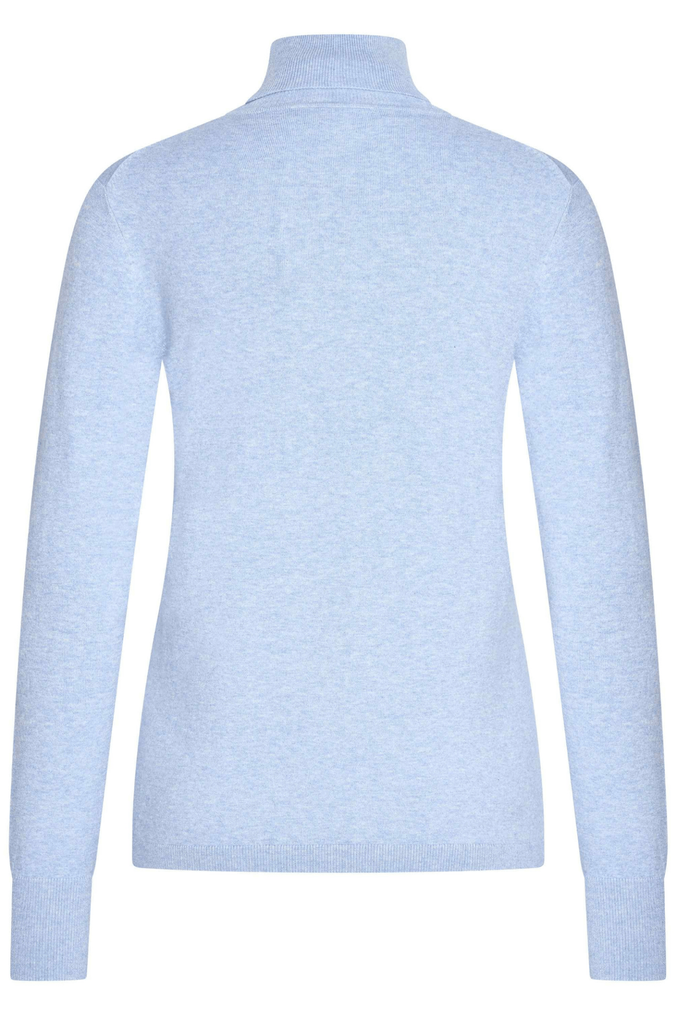 Dotique HV Society light blue roll neck jumper with ribbed cuffs and button detail