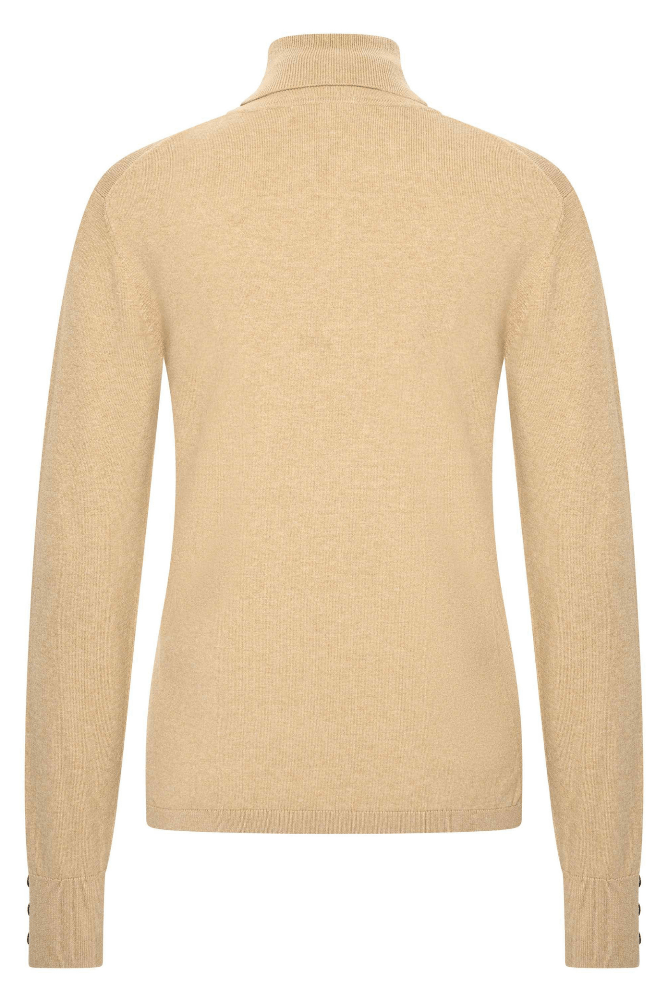 Sand roll neck HV Society jumper with button cuffs – Dotique