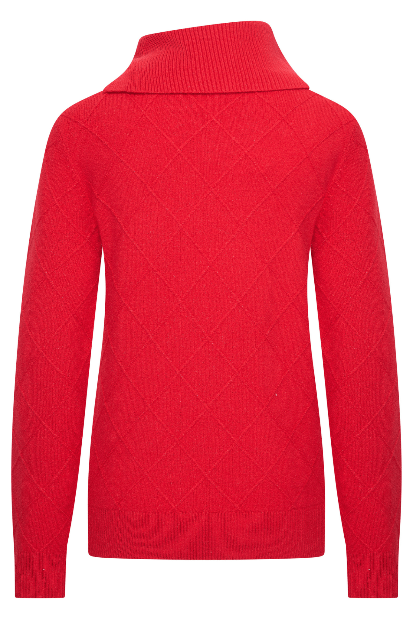 Red HV Society jumper with asymmetric roll neck – Dotique