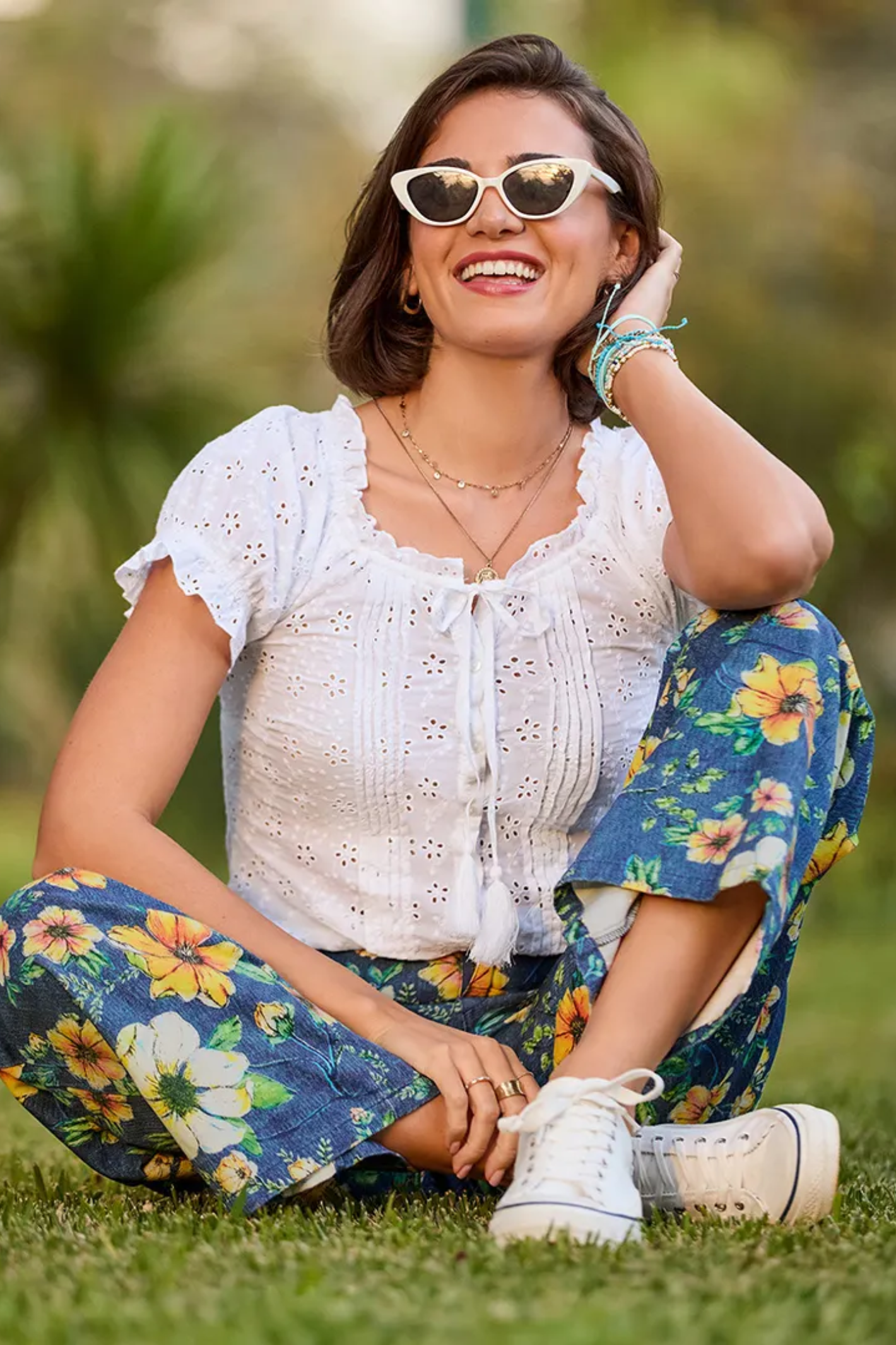 Joe Browns WA506A Beautiful Broderie Top White | Joe Browns – Dotique