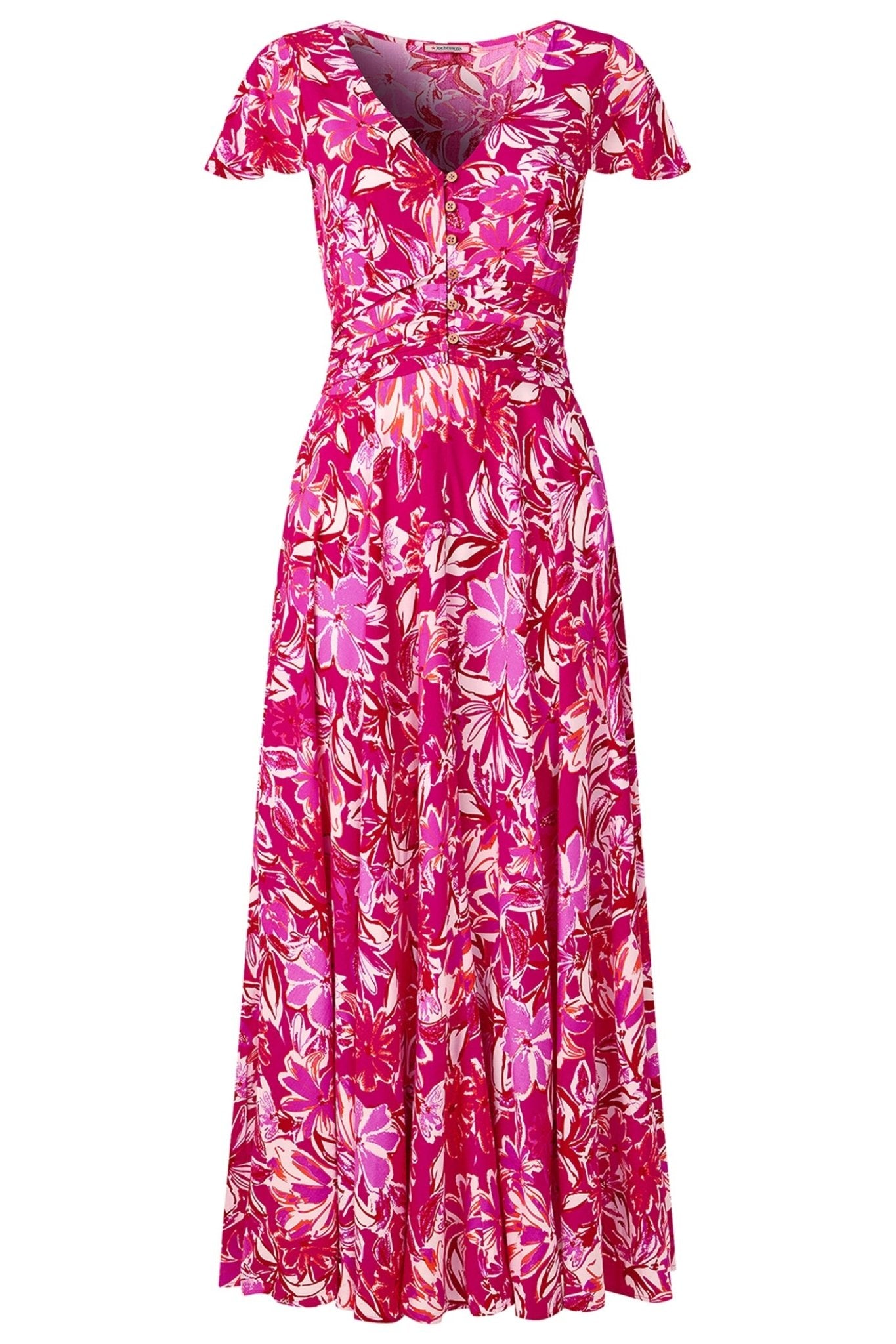 Joe Browns WF172A Celina Floral Maxi Dress Pink - Dotique