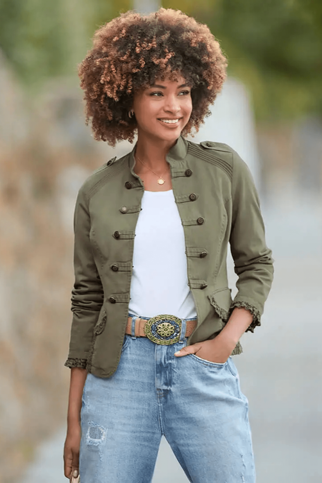 Joe Browns Marcie Cotton Military Jacket in Khaki – Dotique womenswear