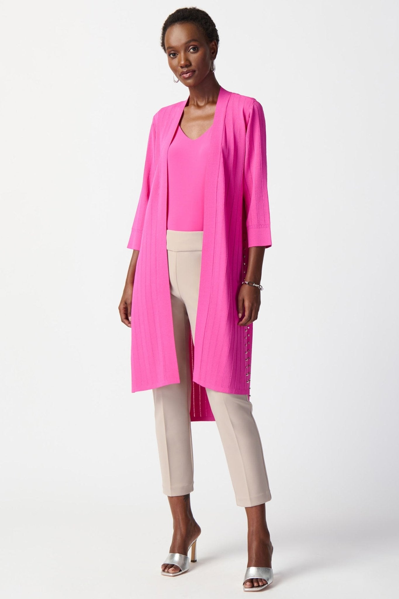 Joseph Ribkoff 222929 Pink Long Cardigan - Dotique