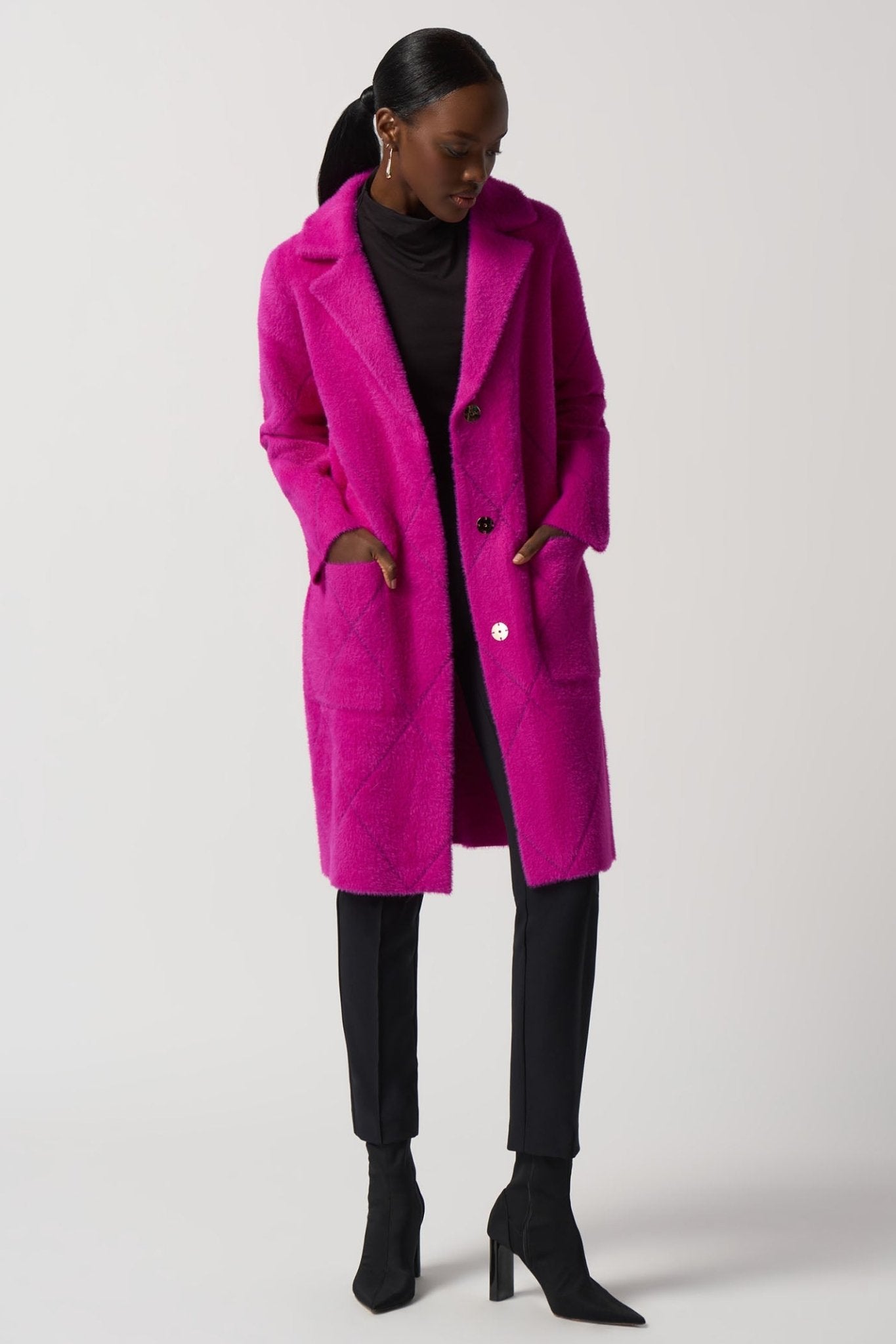 Joseph Ribkoff 233951 Magenta Pink Coat - Dotique