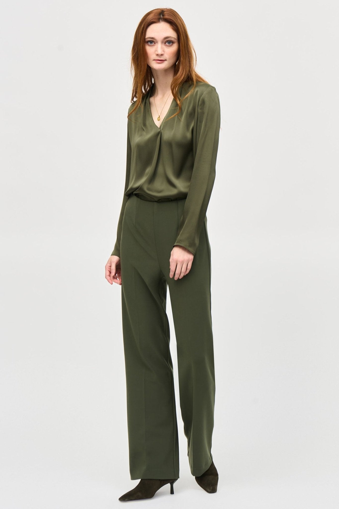 Joseph Ribkoff 243040 Iguana Wide Leg Pull on Trouser - Dotique