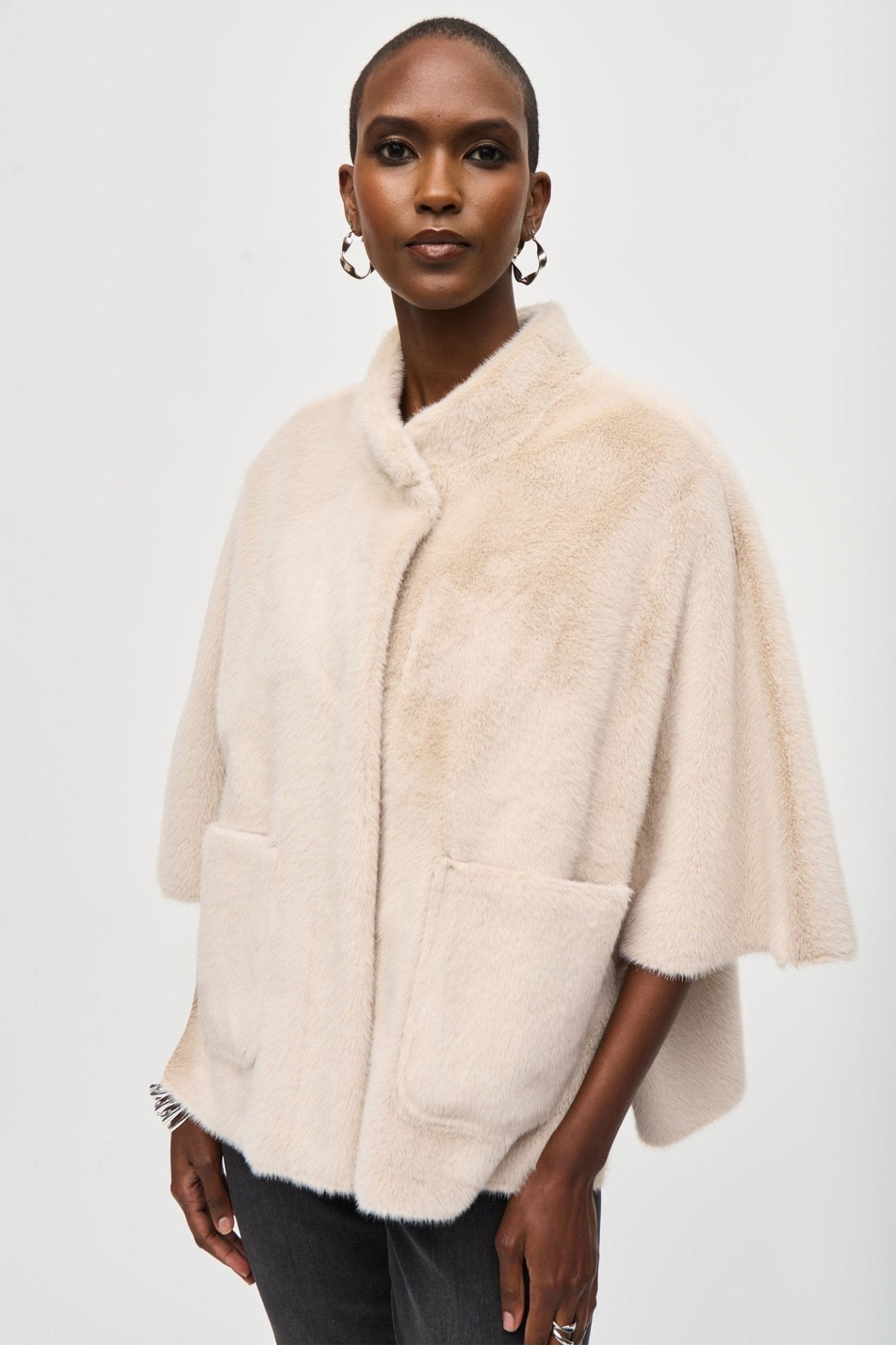 Joseph Ribkoff 243917 Champagne Faux Fur Jacket Jacket – Dotique