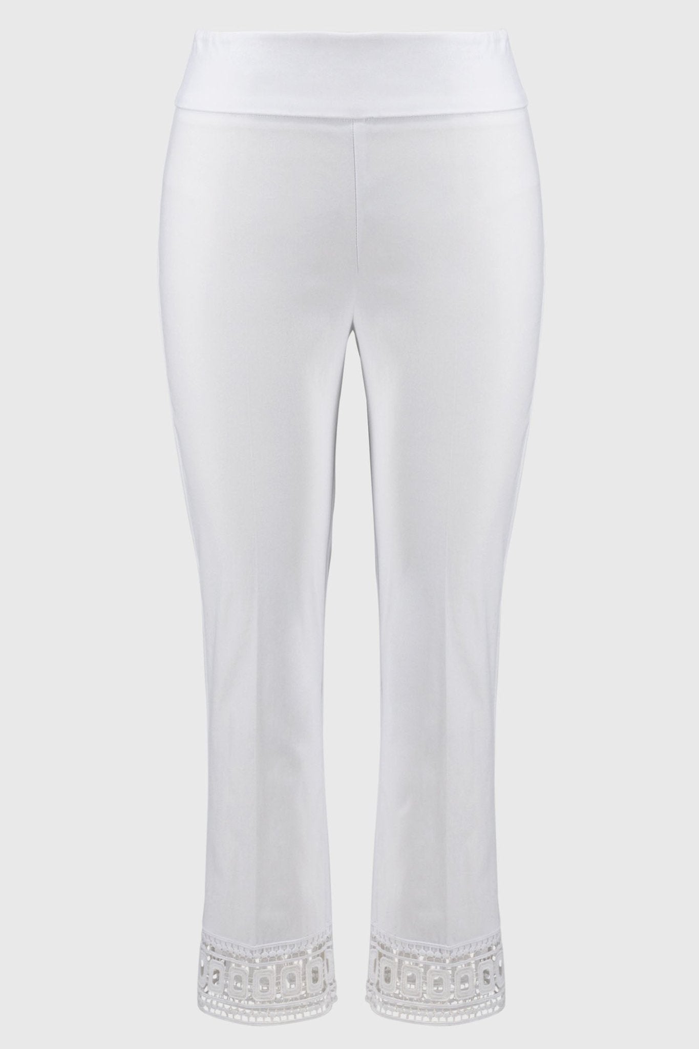 Joseph Ribkoff 251053 Trousers with Lace Hem White - Dotique