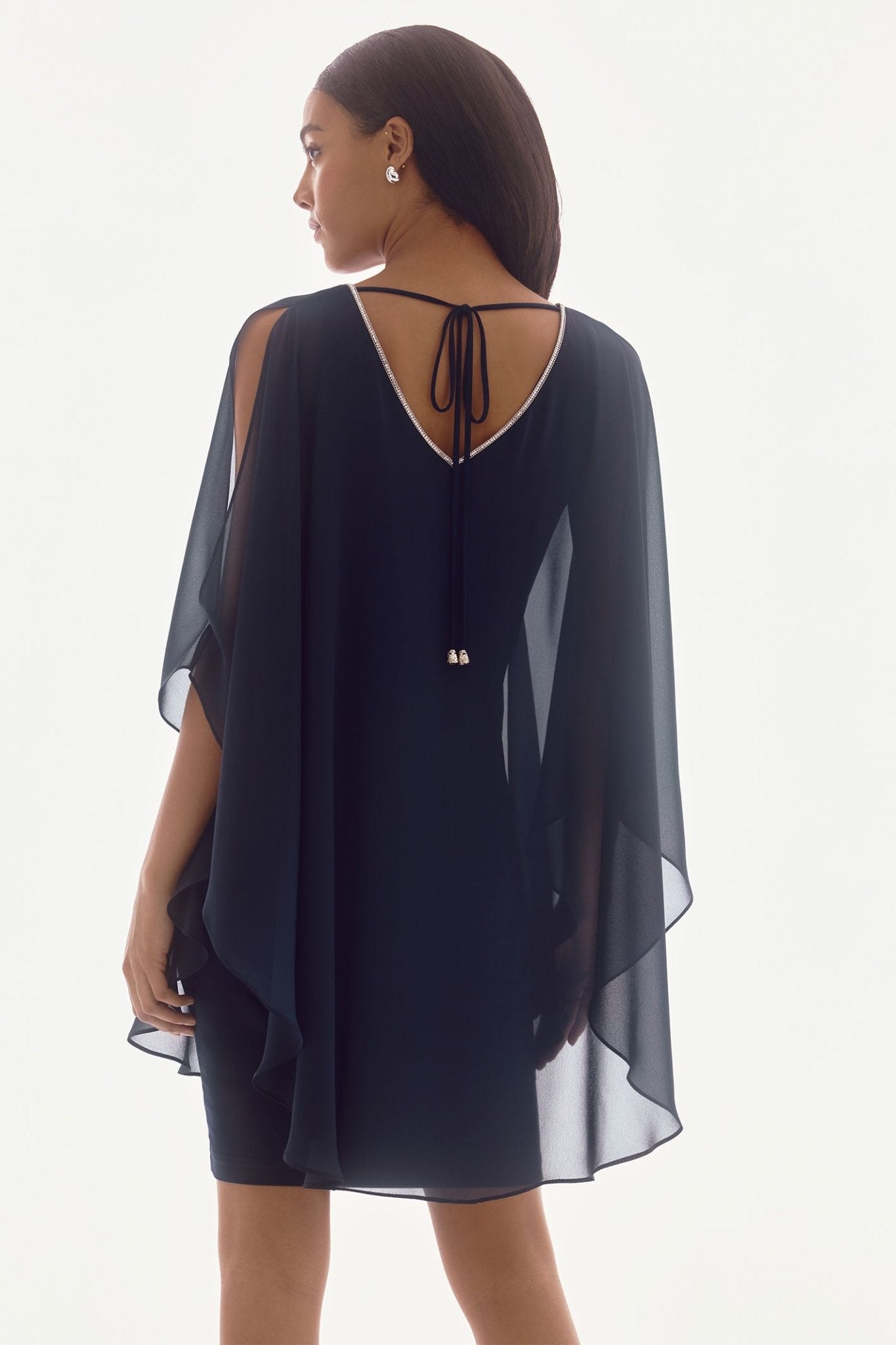 Joseph Ribkoff 251746 Chiffon and Silky Knit Layered Dress - Dotique