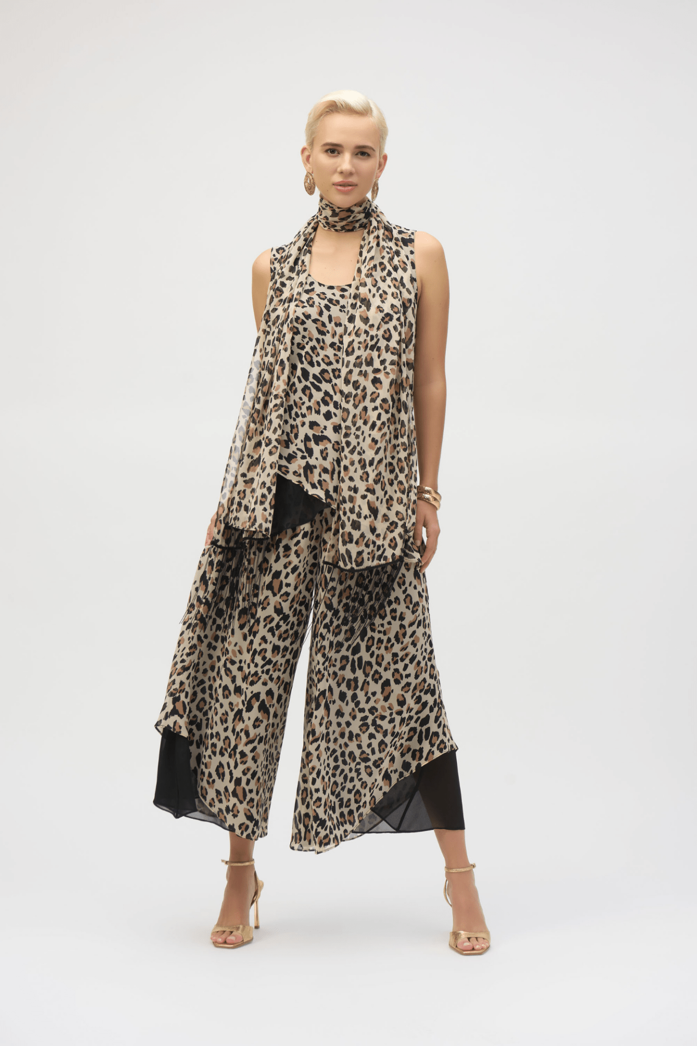 Joseph Ribkoff 252155 Chiffon Animal Print Reversible A - Line Tunic - Dotique - Joseph Ribkoff