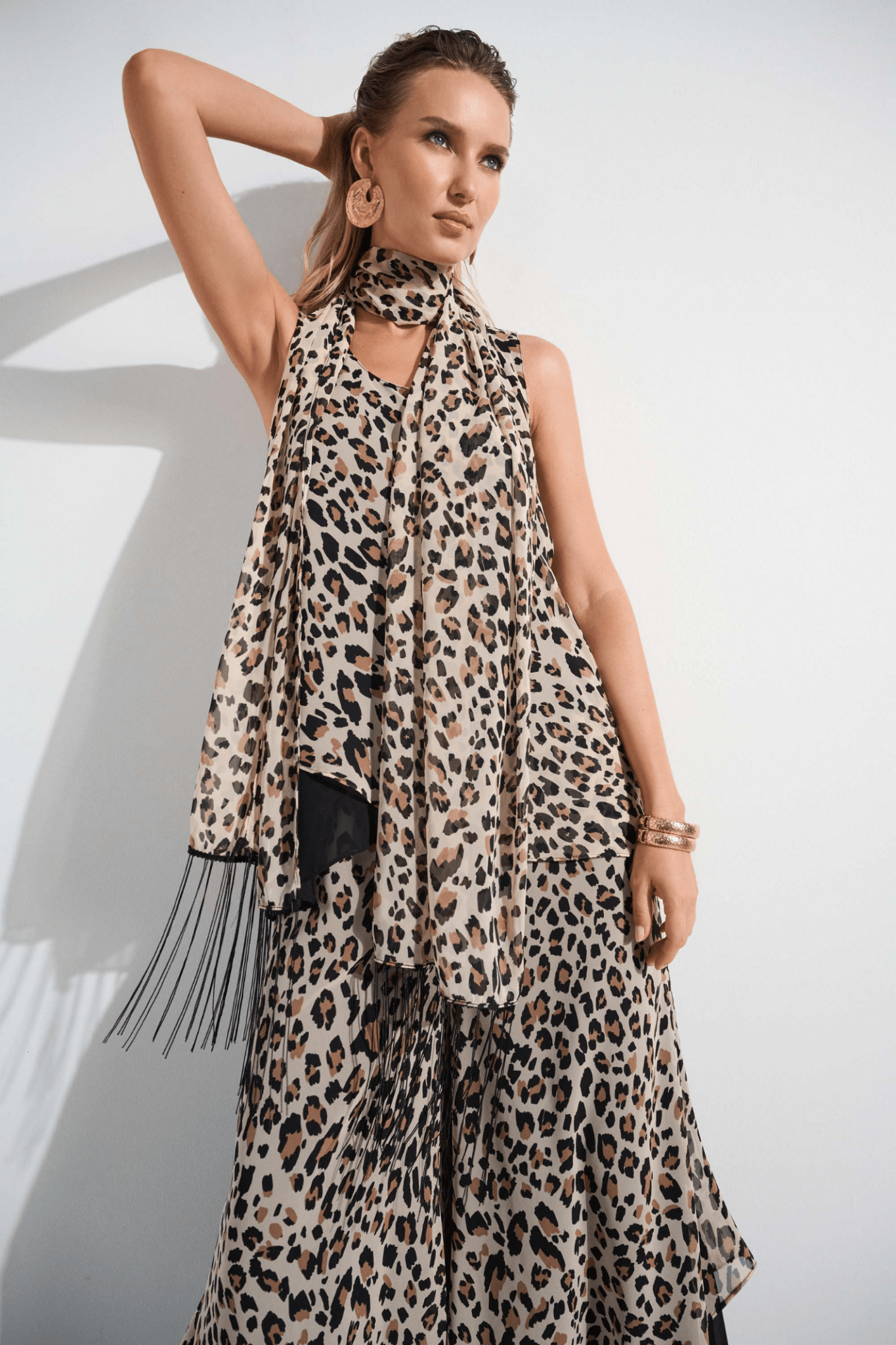 Joseph Ribkoff 252155 Chiffon Animal Print Reversible A - Line Tunic - Dotique - Joseph Ribkoff