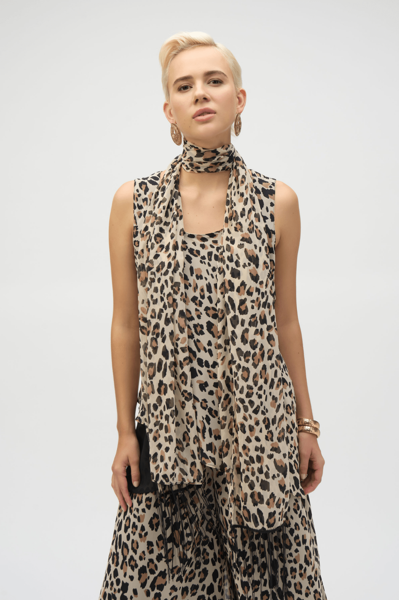 Joseph Ribkoff 252155 Chiffon Animal Print Reversible A - Line Tunic - Dotique - Joseph Ribkoff