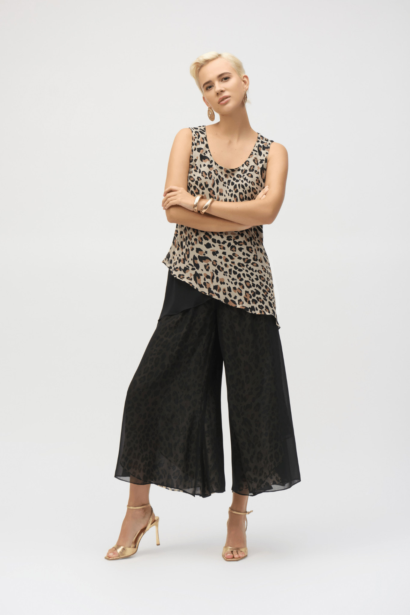 Joseph Ribkoff 252156 Reversible Animal Print Culotte Trousers - Dotique - Joseph Ribkoff