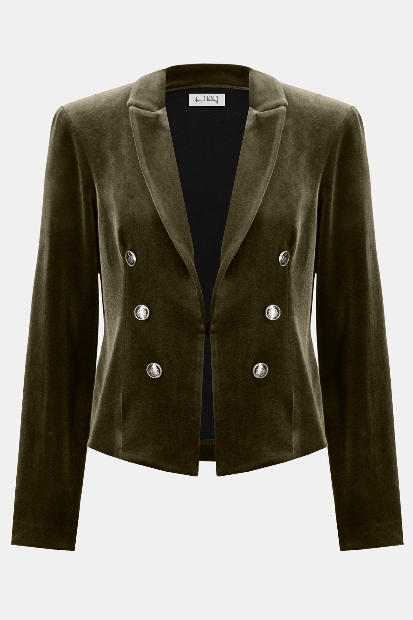 Joseph Ribkoff 253193 Khaki Green Velvet Blazer Jacket - Dotique - Joseph Ribkoff