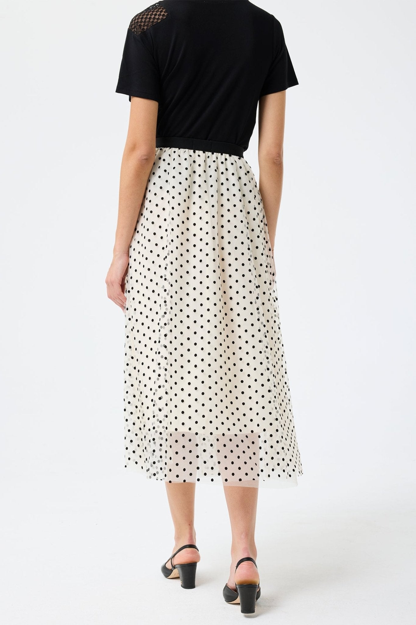 Leo & Ugo KEJ802 Of White/ Black Polka Dot Skirt - Dotique