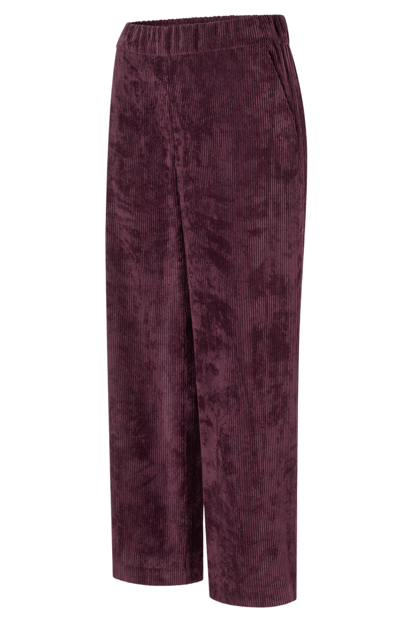 MAC Chiara cropped fluid corduroy trousers in aubergine – Dotique