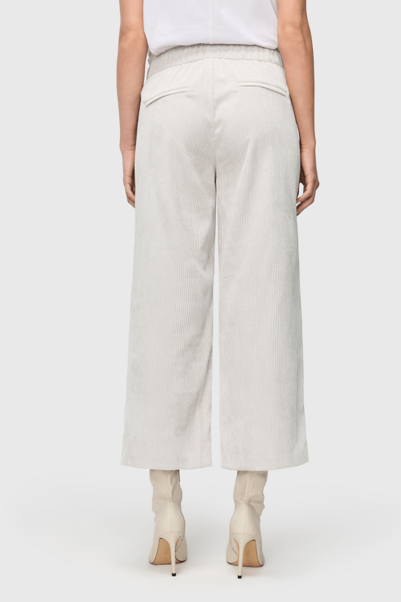 MAC Jeans CHIARA Cropped Fluid Corduroy Trousers White Sand 3045 - 00 - 0410 - 012 - Dotique - Mac