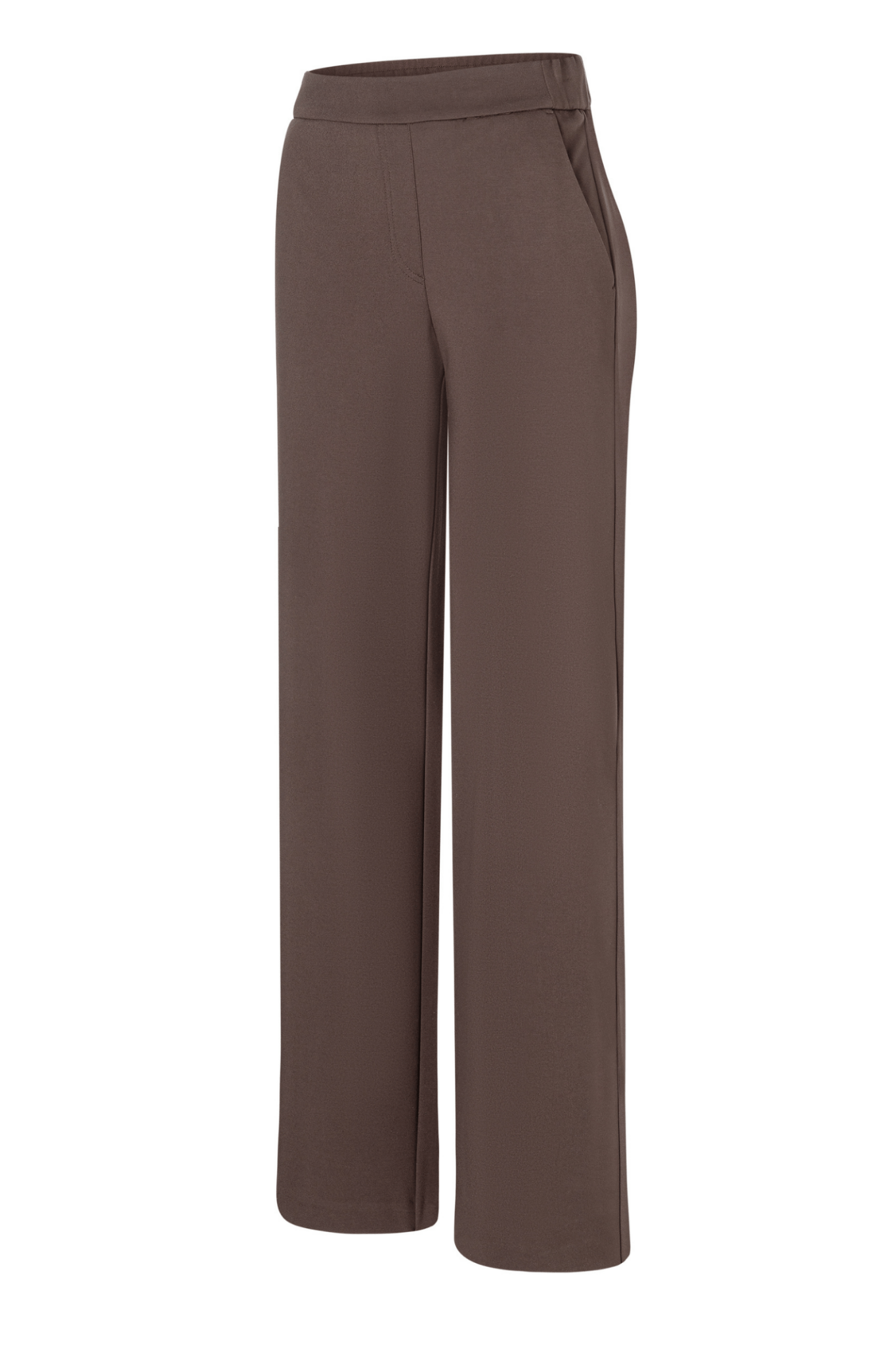 MAC Chiara light jersey straight leg trousers in truffle brown – Dotique
