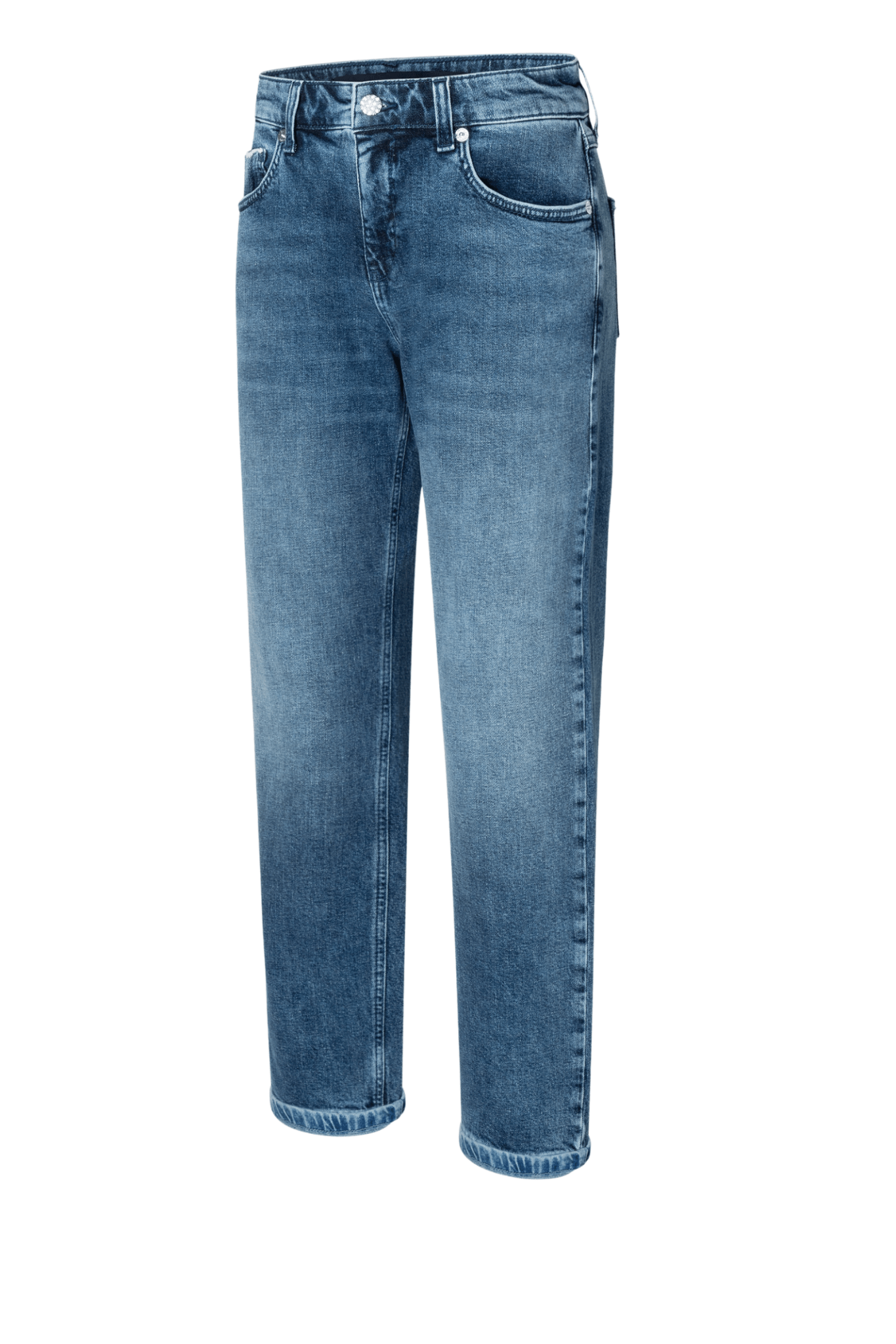 MAC Straight authentic comfort jeans in mid blue random wash – Dotique