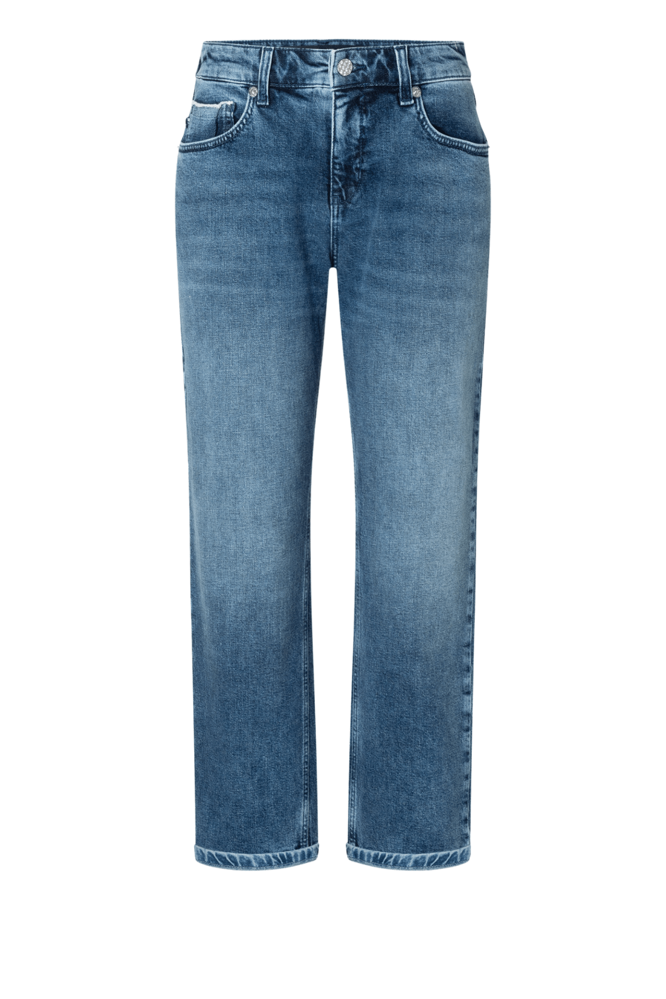 MAC Straight authentic comfort jeans in mid blue random wash – Dotique