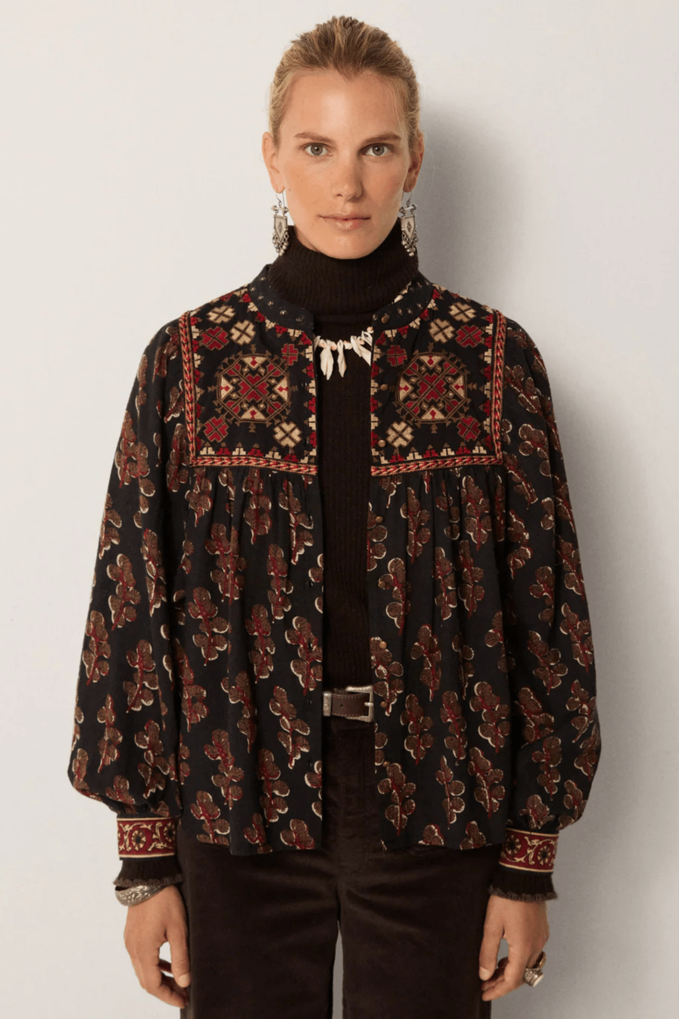 Maison Hotel Cocora Scarlet Black Coffee Blouse - Dotique - Maison Hotel