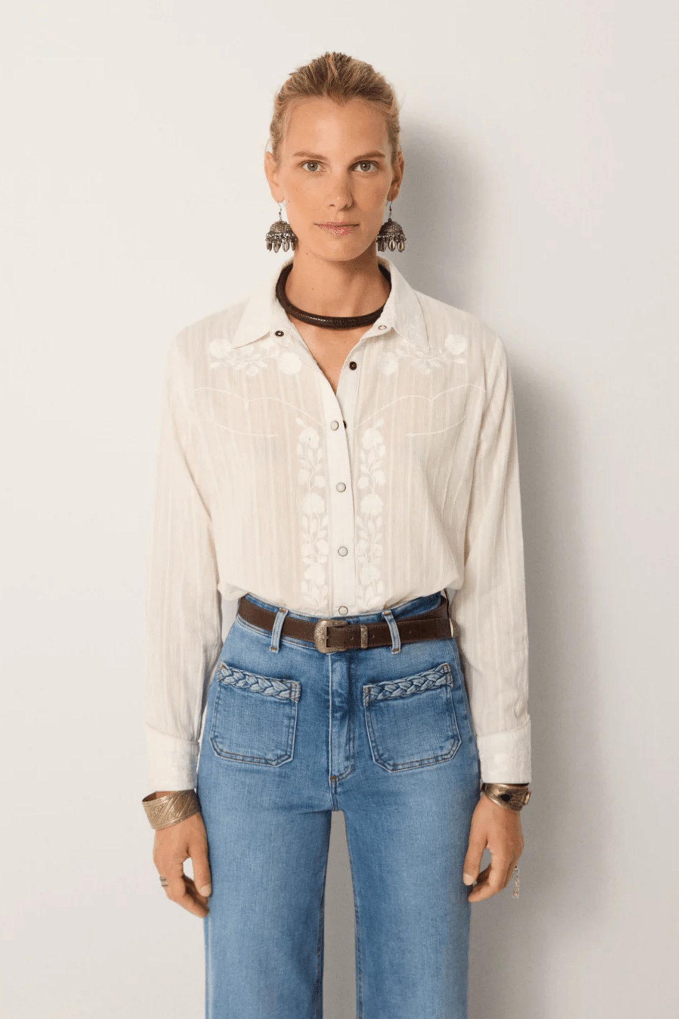 Maison Hotel Django Kerry Luna Blanca Blouse - Dotique - Maison Hotel