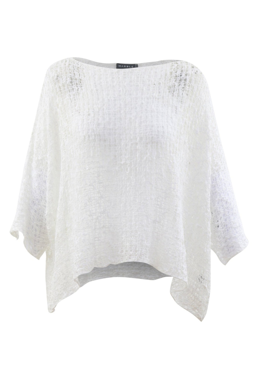 Marble 5186 102 One size Crochet Knit Top Cover Up Off White - Dotique