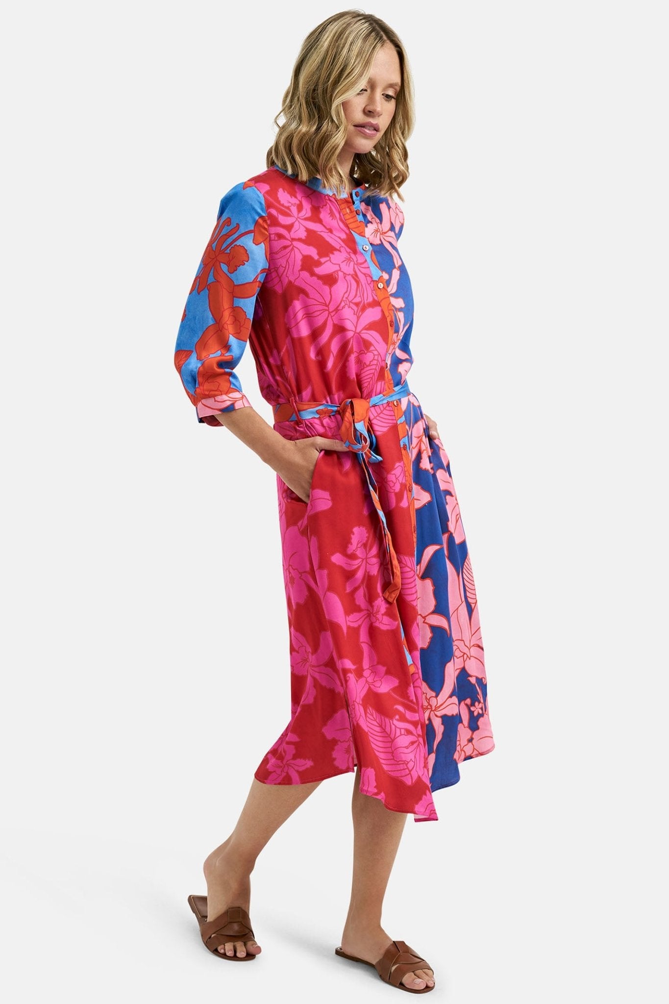 Milano 41-6249-1147 1449 Pink Chill Print Maxi Dress - Dotique
