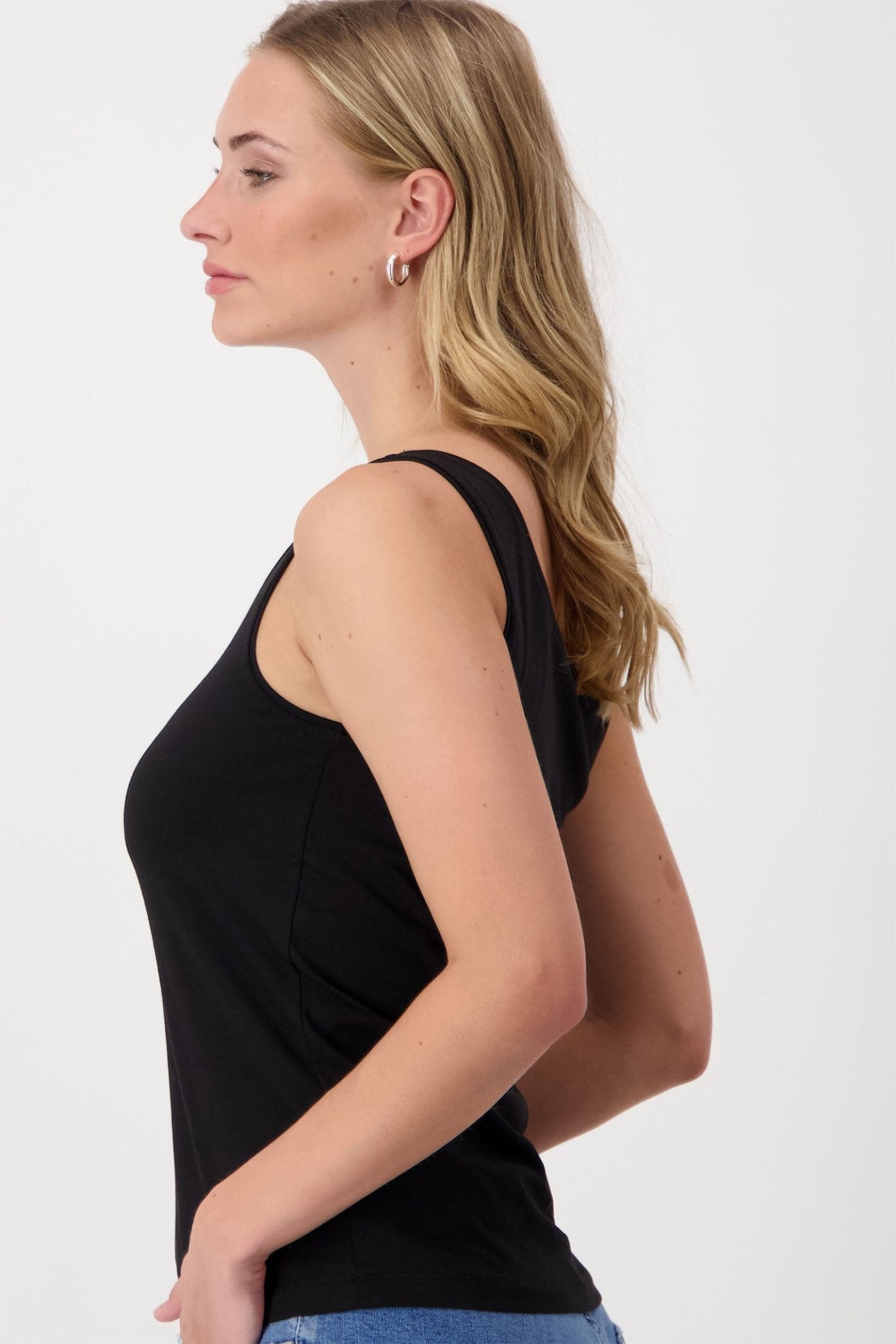 Monari 408363 Black Vest Top - Dotique