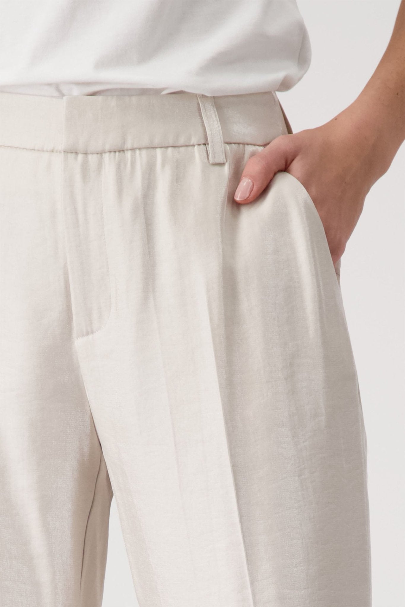 Monari 409208 Warm Sand Lame Trousers - Dotique - Monari