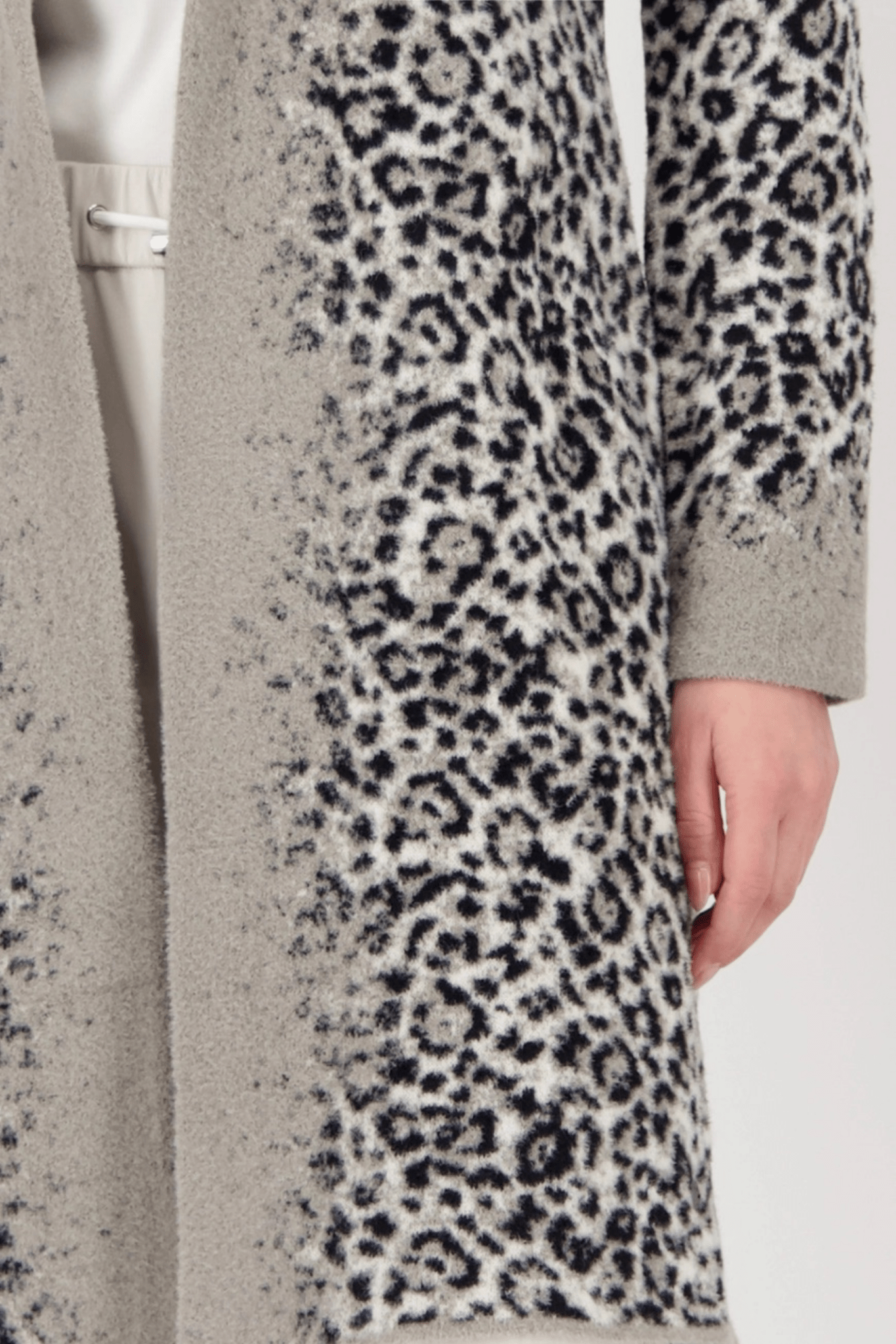 Monari 808994 Longline Knit Coat – Leopard - Dotique - Monari