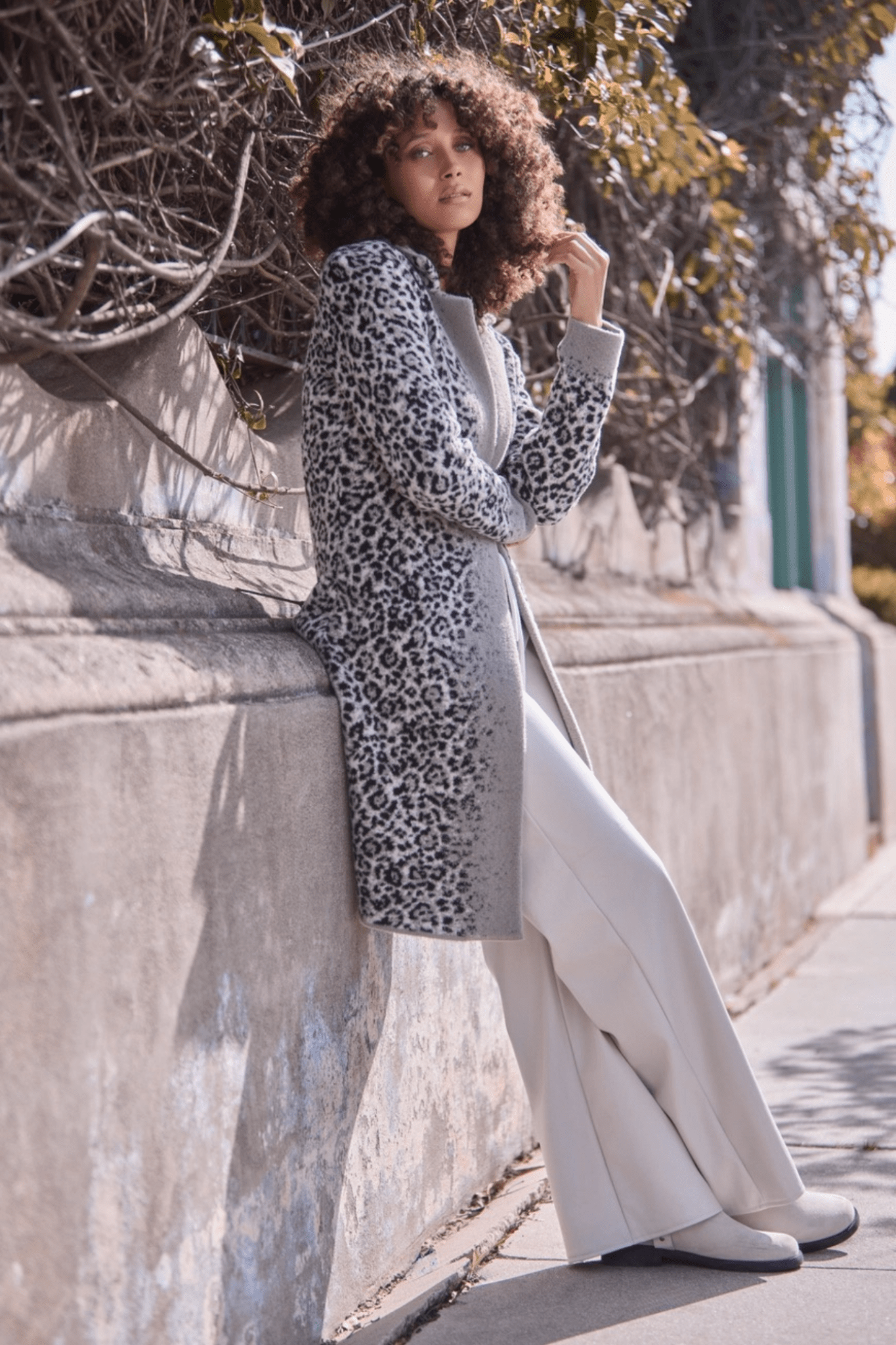 Monari 808994 Longline Knit Coat – Leopard - Dotique - Monari