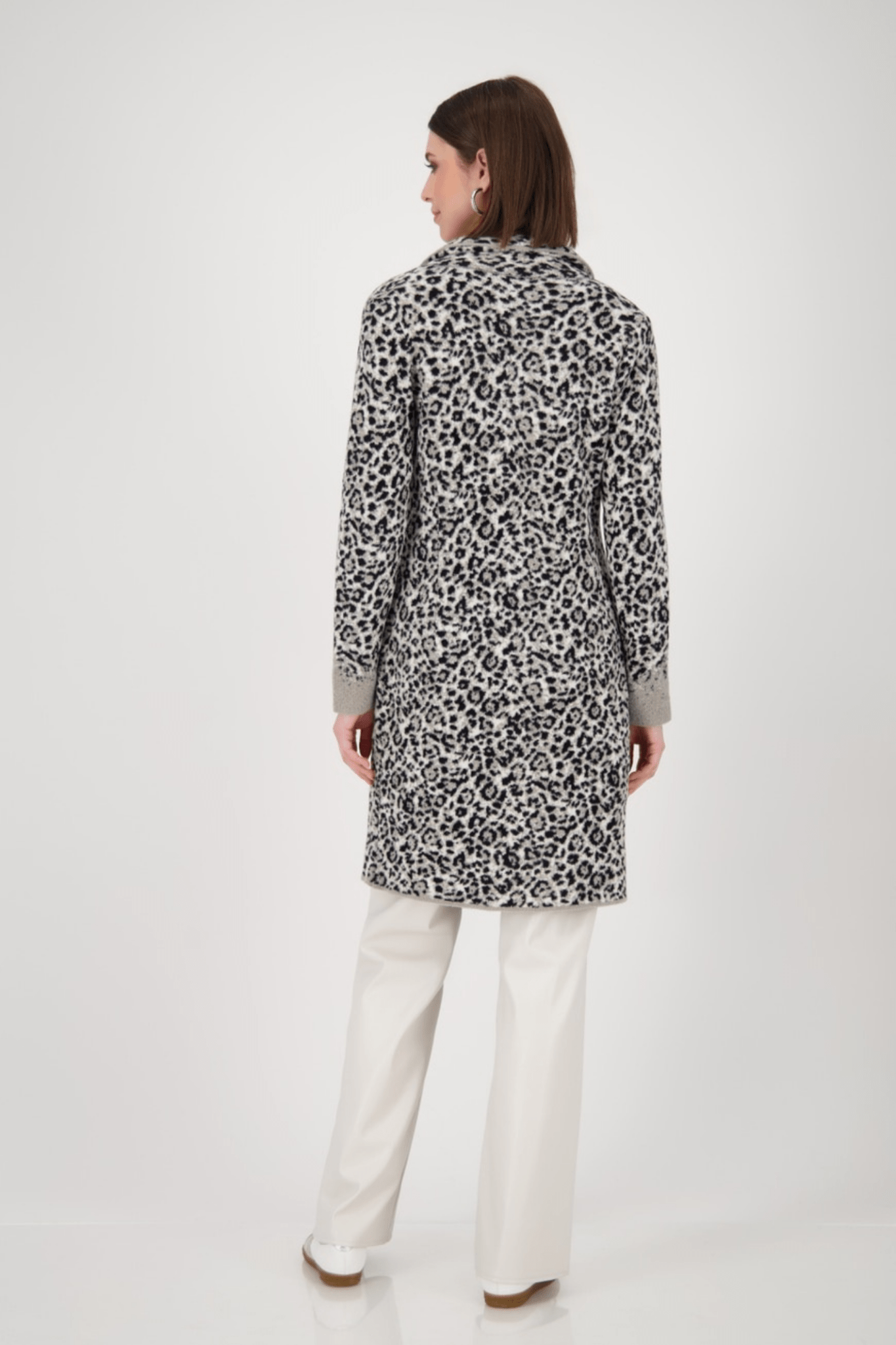 Monari 808994 Longline Knit Coat – Leopard - Dotique - Monari