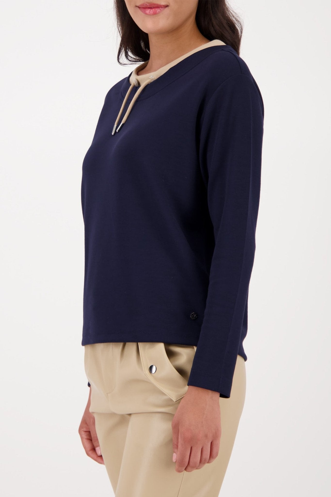 Monari 809009 Night Sky Navy Sweatshirt With Embellished Detail - Dotique - Monari