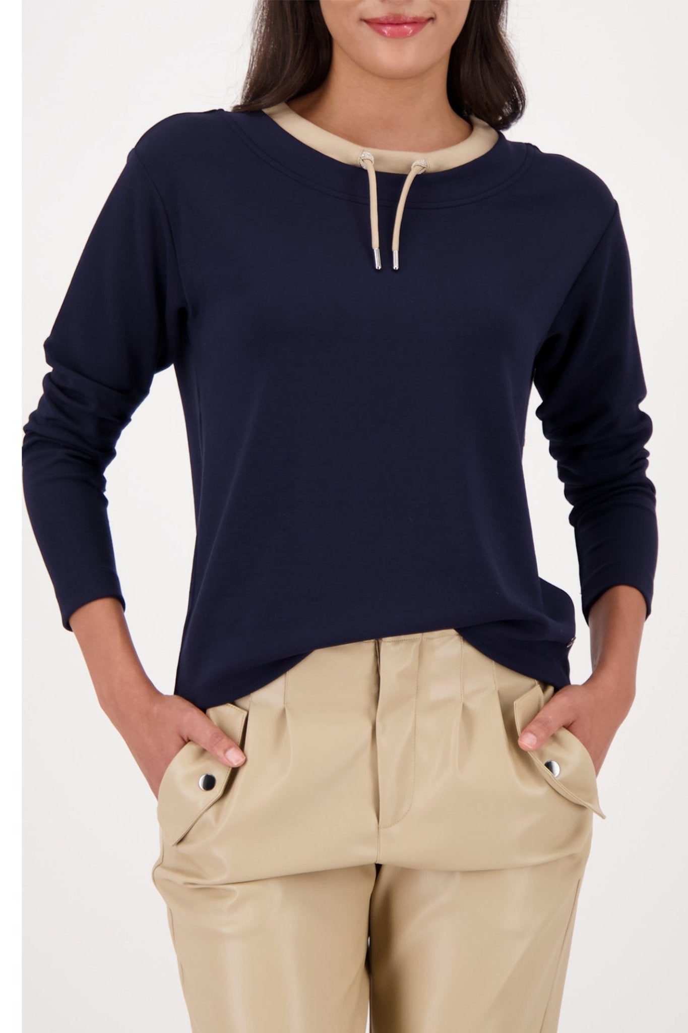 Monari 809009 Night Sky Navy Sweatshirt With Embellished Detail - Dotique - Monari