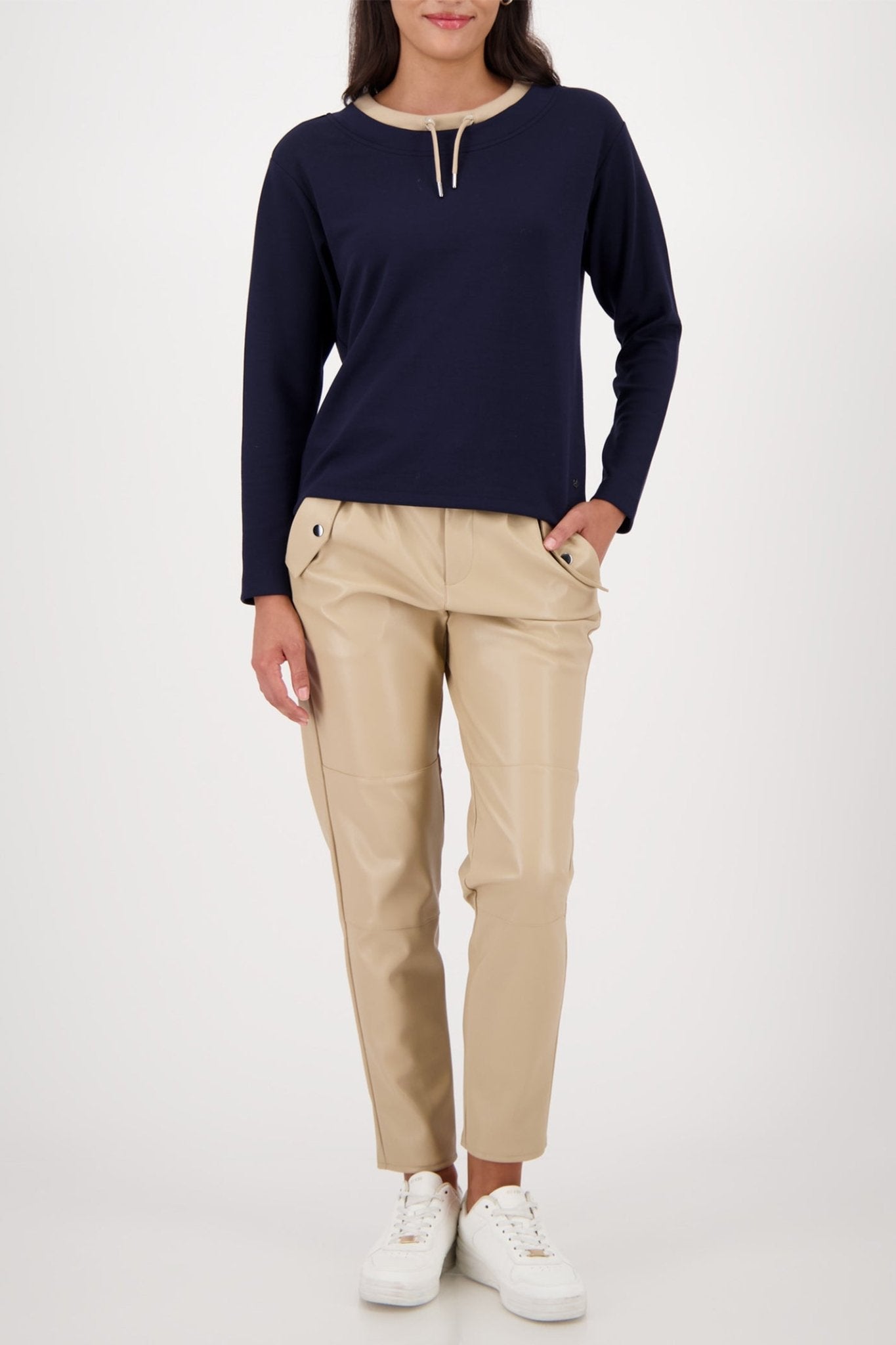 Monari 809009 Night Sky Navy Sweatshirt With Embellished Detail - Dotique - Monari